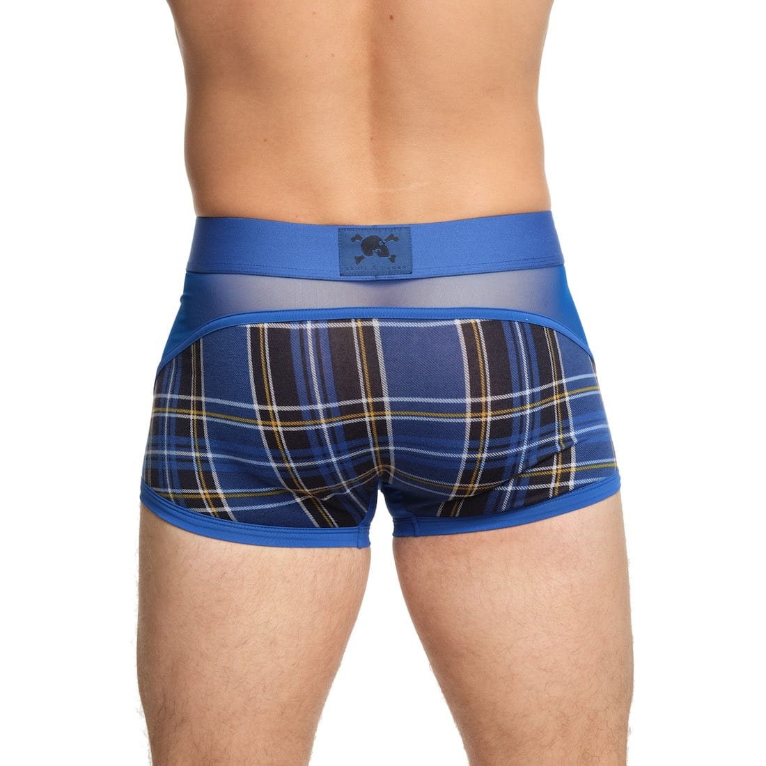 Blue Tartan Sheer Mesh Trunk - Comfortable Men's Underwear for Everyday Wear & Casual Outfits | Breathable & Stylish Boxer Briefs for Work, Travel & Lounge
