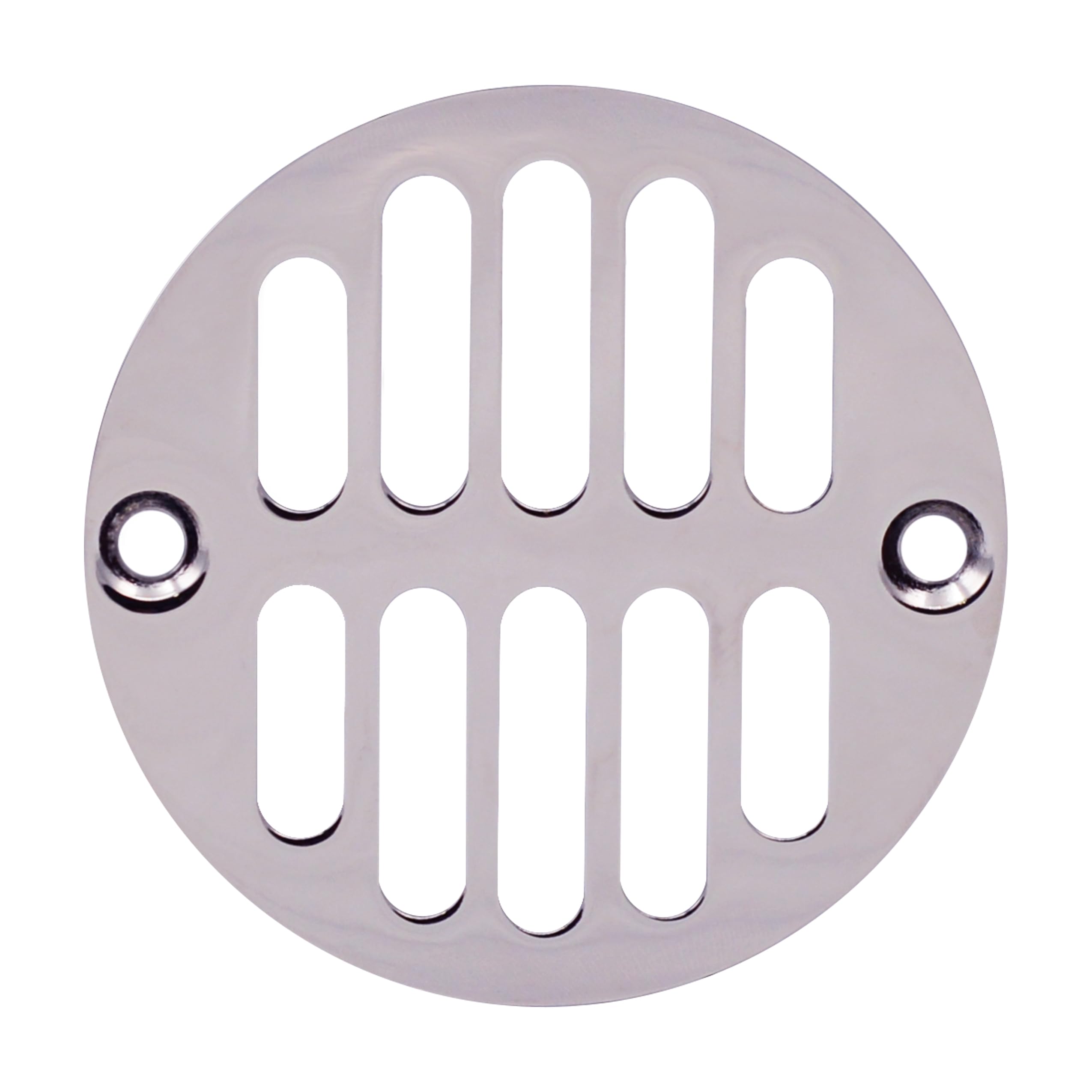 Westbrass D312-26 Polished Chrome Shower Drain Strainer Set with Screw-In Grill & Crown - Perfect for Bathroom, Shower & Bathtub Drain Installation