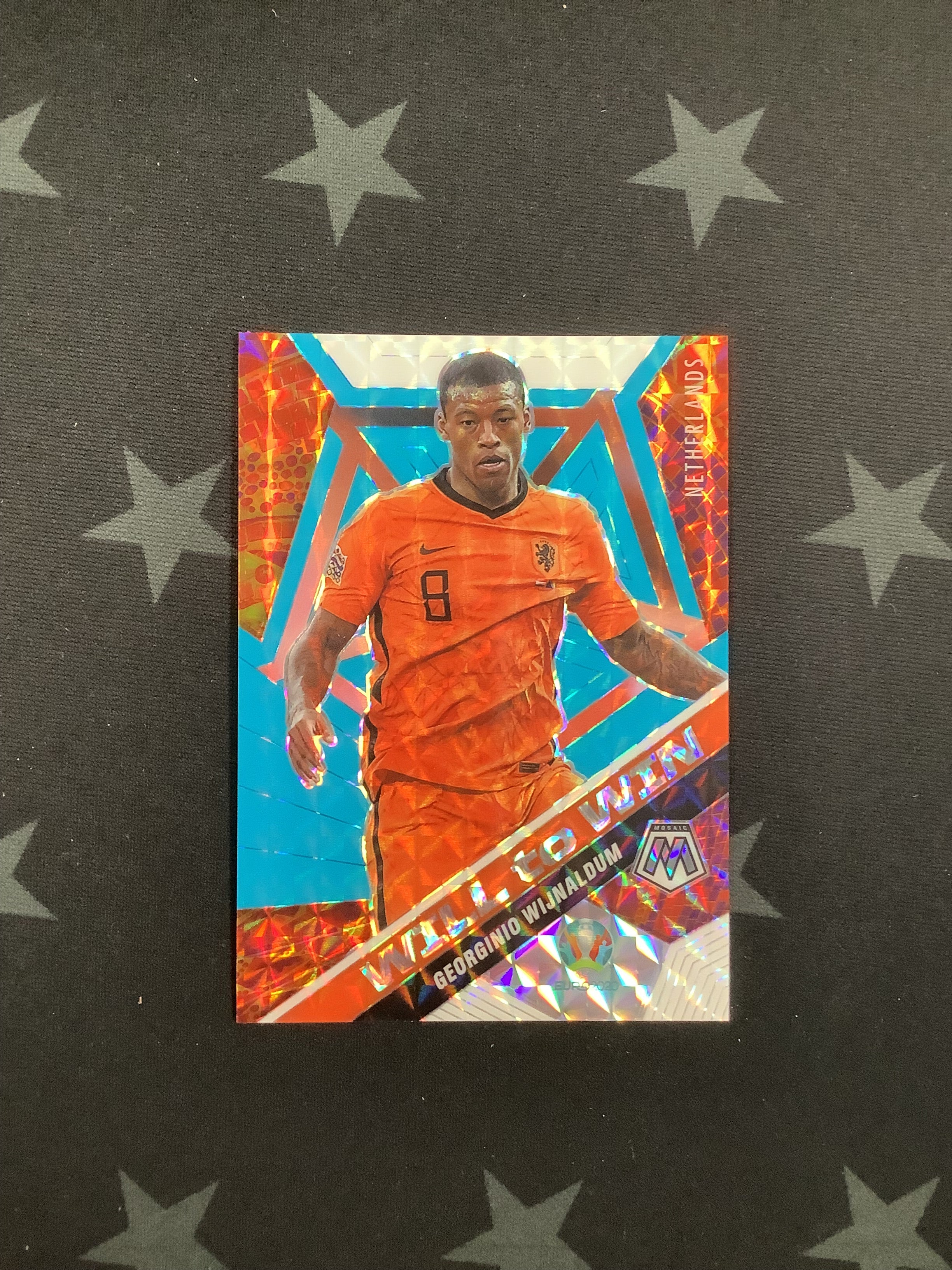 2021 Panini Mosaic UEFA Euro Soccer Will to Win Georginio Wijnaldum #12/15 - Rare Limited Edition Soccer Trading Card for Collectors & Fans