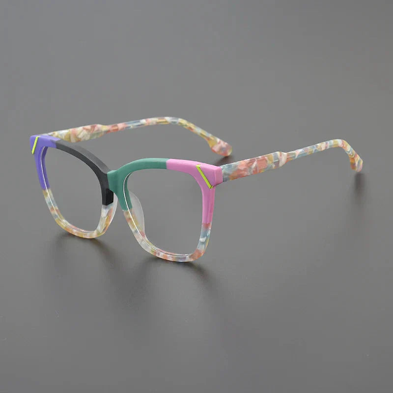 Stylish Olita Multicolor Square Acetate Glasses Frame - Trendy Eyewear for Women & Men - Perfect for Reading, Fashion, and Everyday Use