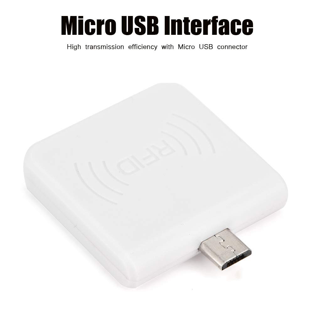 Portable Contactless Smart Card Reader - High Frequency RFID ID Reader with USB Interface for PC, Phone & Tablet | 0.2s Fast Reading | IC/ID Dual Version (White) | Ideal for Office Security, Access Control & Payment Systems