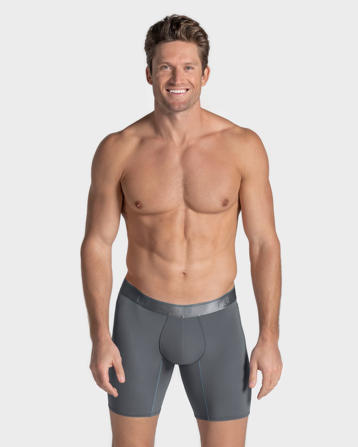 Breathable Long Athletic Boxer Briefs with Side Pocket - Moisture-Wicking Men's Underwear for Sports & Workout