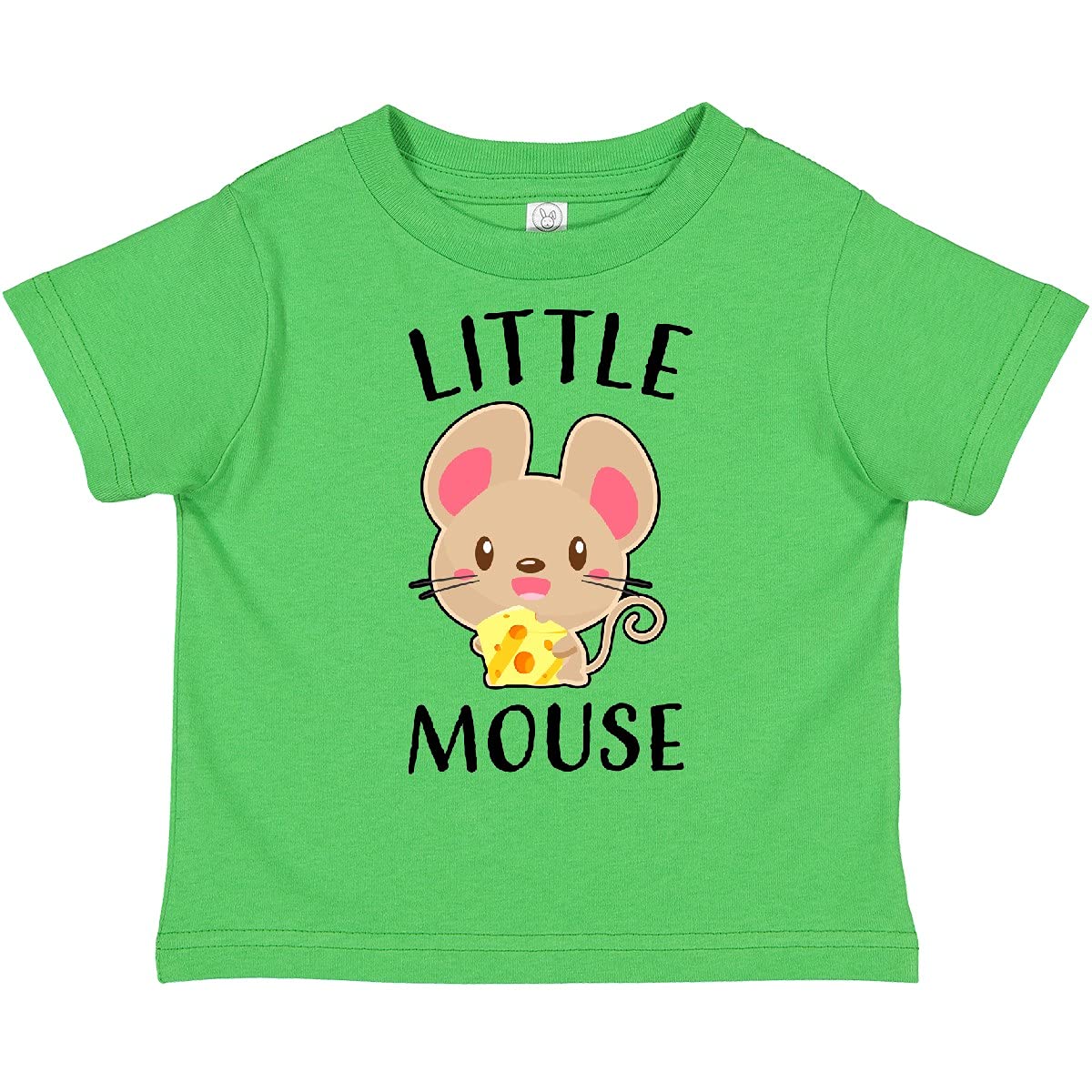 Inktastic Little Mouse Holding Cheese Toddler T-Shirt - Cute Animal Graphic Tee for Boys & Girls - Perfect for Playdates, Daycare & Family Outings