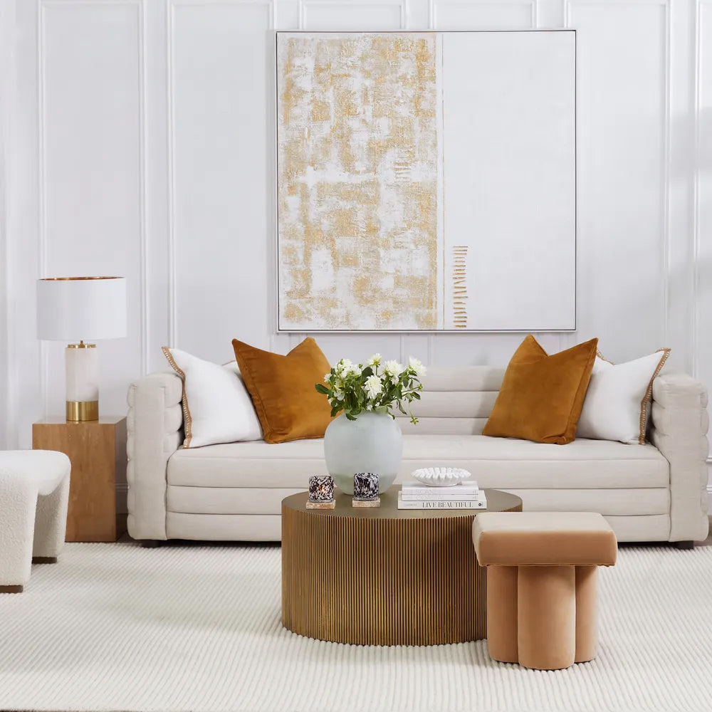 Colorado 3-Seater Sofa - White Boucle Fabric Upholstered Couch for Living Room, Lounge & Apartment | Modern Comfortable Sectional Sofa with Soft Textured Fabric