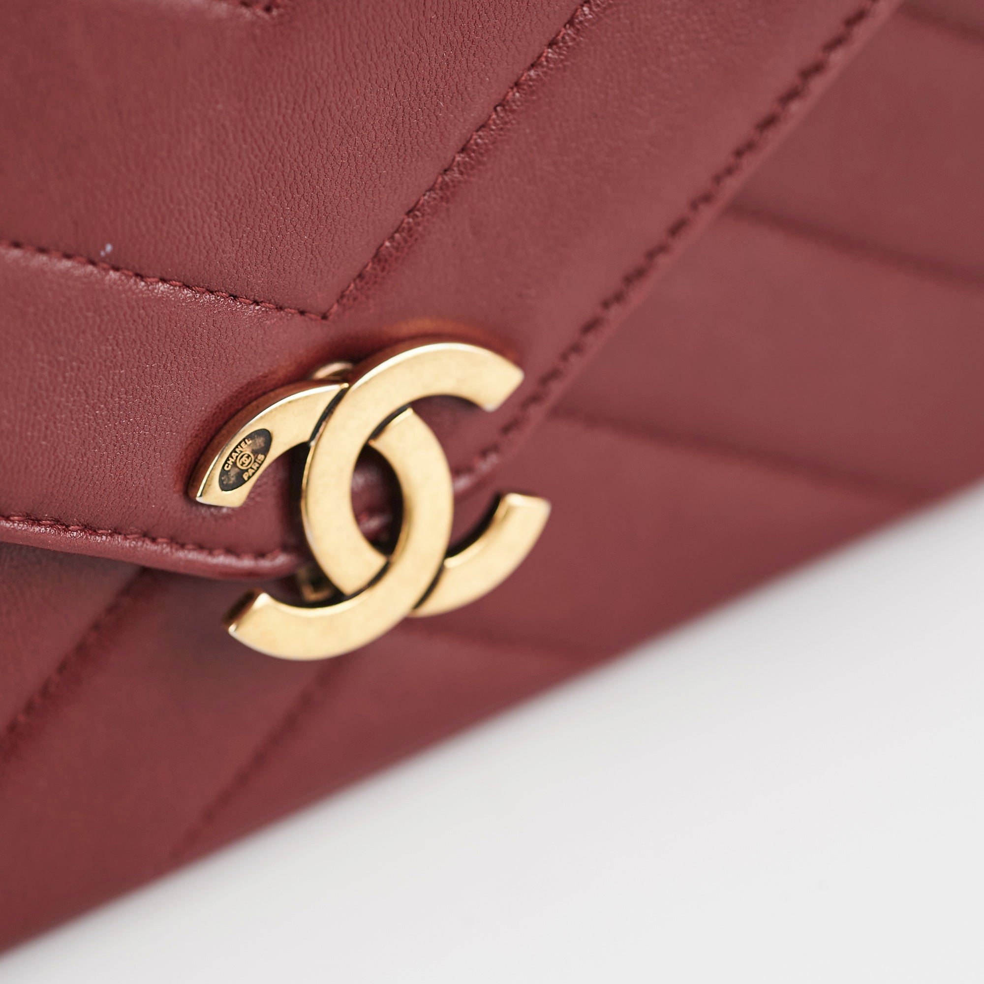 Chanel Mini Chevron Burgundy Leather Crossbody Bag for Women - Luxury Designer Handbag for Date Night, Parties & Everyday Use