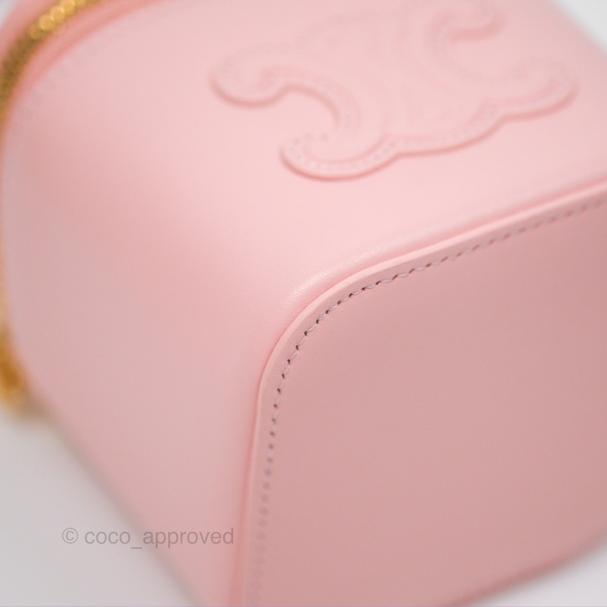 Celine Mini Vanity Case in Triomphe Smooth Calfskin Leather - Light Pink Crossbody Bag for Women | Perfect for Date Night, Travel & Everyday Use