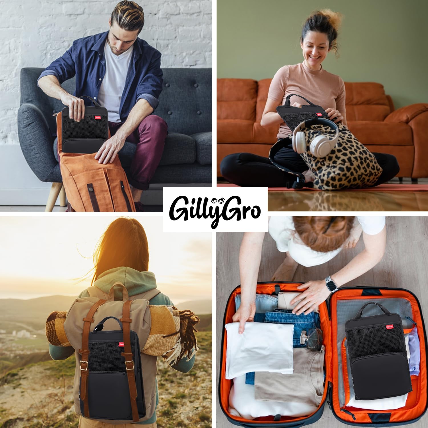 Large Backpack Organizer Insert - Spacious Laptop Bag Organizer for Men & Women | Tech Gear Divider | Perfect for Travel, Work & Daily Commute