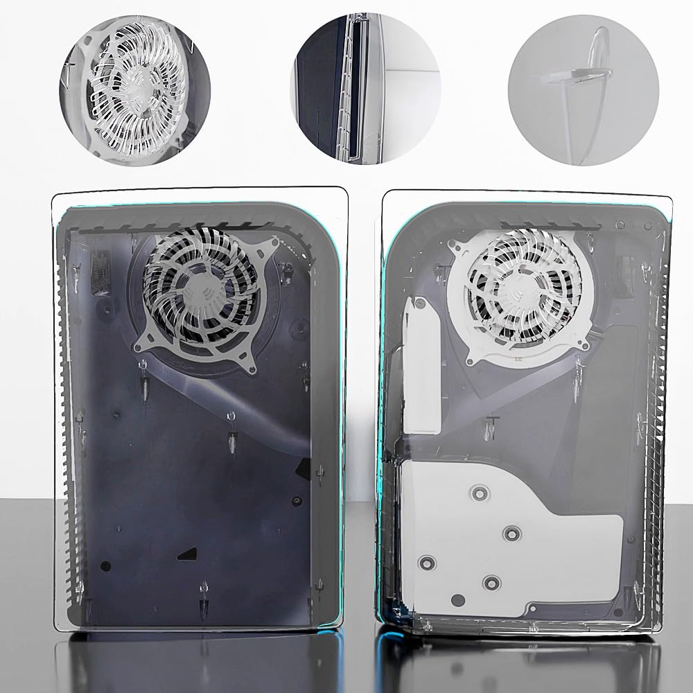 Wedorat Clear Hard Shell Shockproof Faceplate Case for PS5 Disc Version Console - Durable Protective Cover for Gaming & Display Scenes