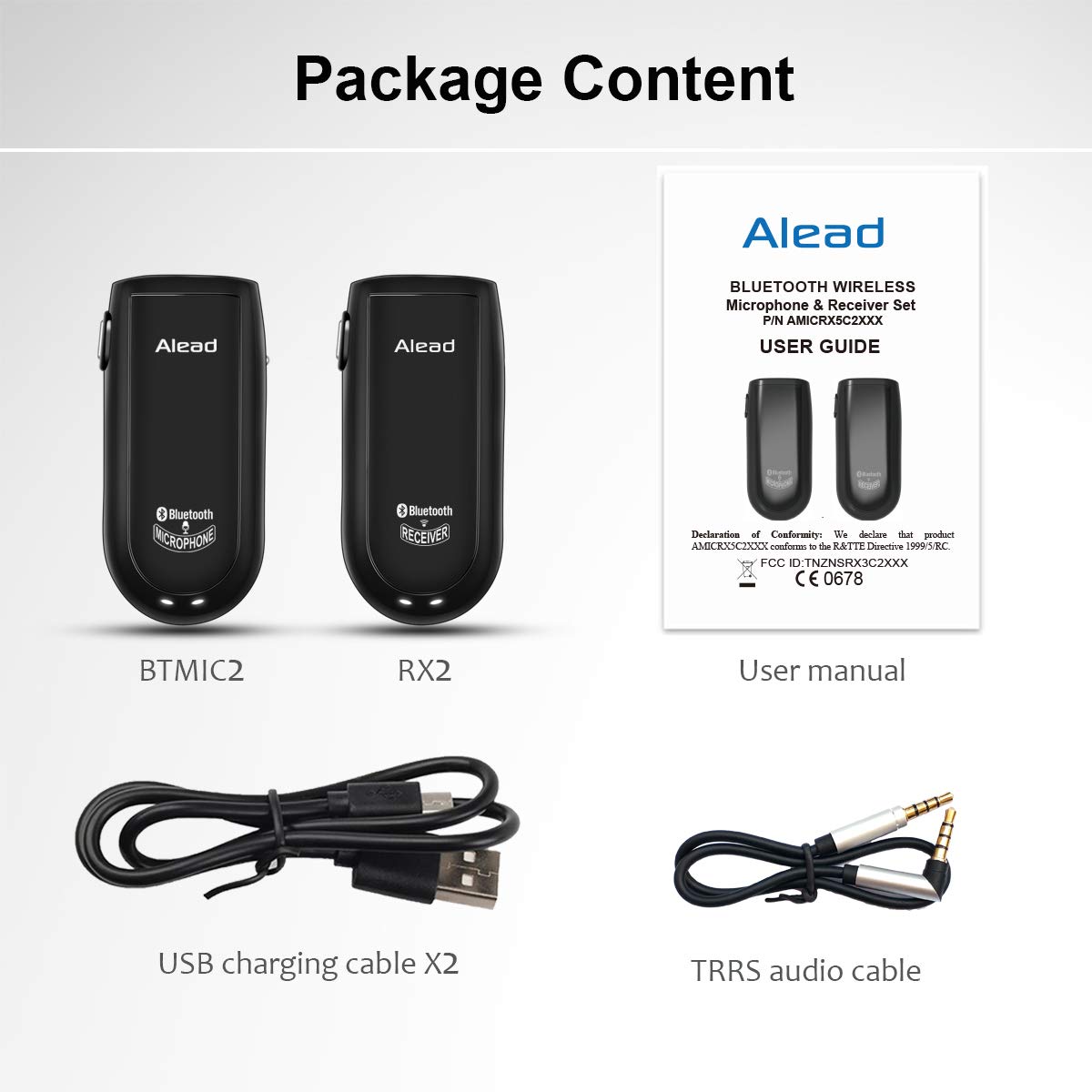 MICRX2 Bluetooth Wireless Microphone & Receiver Set - 300ft Long Range, Ultra Low Latency, Crystal Clear Audio for Live Teaching, Webinars, Conferences, PA Systems, Hearing Assistance & Voice Recording | Ideal for Classrooms, Business Meetings, Church Services & Events