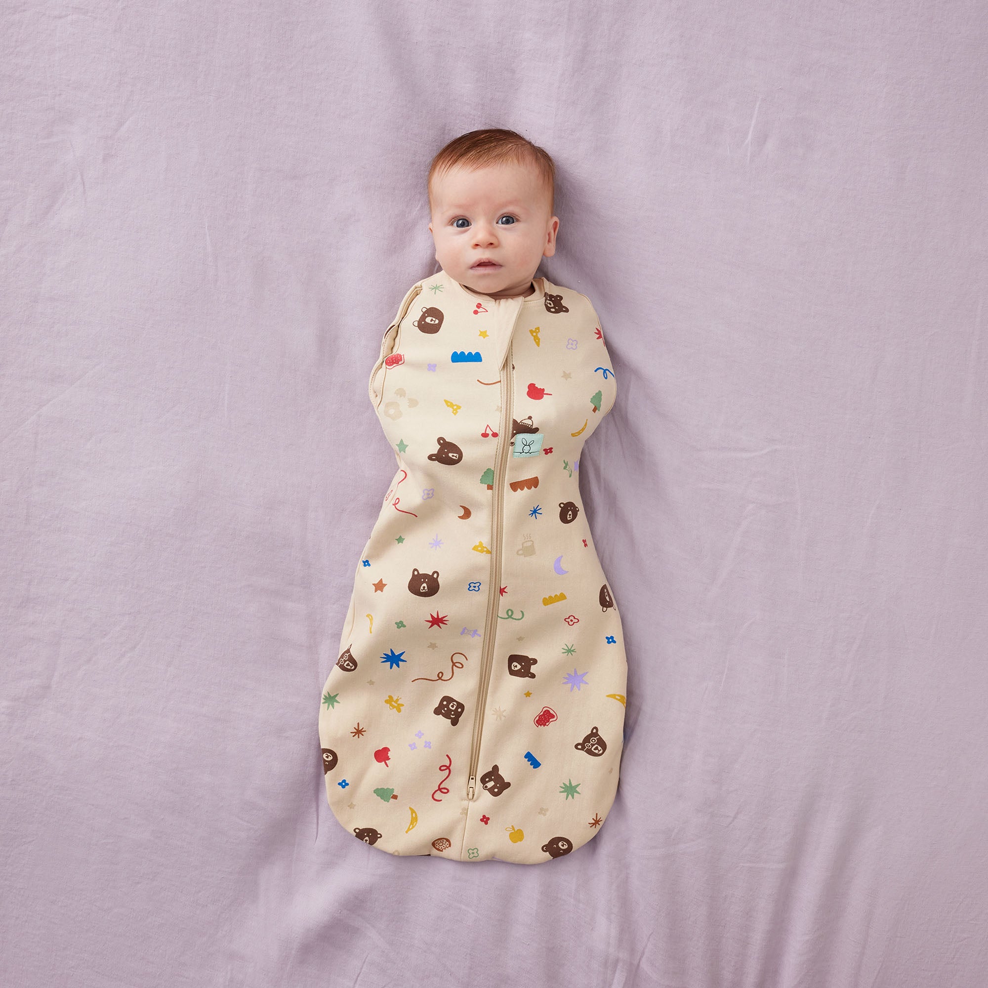 ErgoPouch Cocoon Zip Swaddle Bag 1.0 TOG - Teddy Bear Party Design | Baby Sleep Sack for Newborns & Infants | Perfect for Nursery, Bedtime & Travel