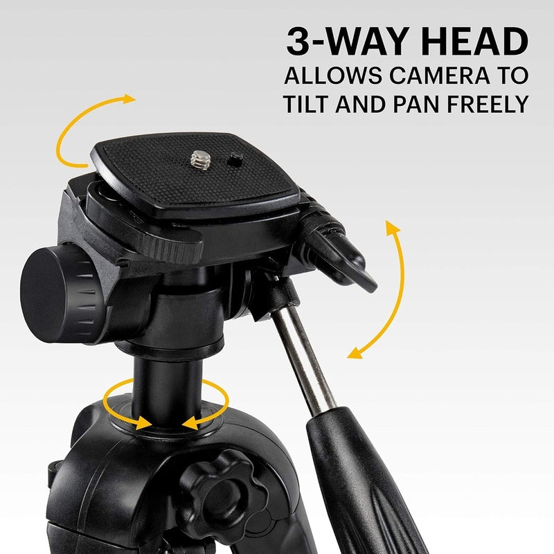 Kodak PhotoGear 62 Lightweight Tripod with Monopod - Compact Aluminum Camera Stand for DSLR, Smartphone & Vlogging - Perfect for Travel, Outdoor Photography & YouTube Content Creation
