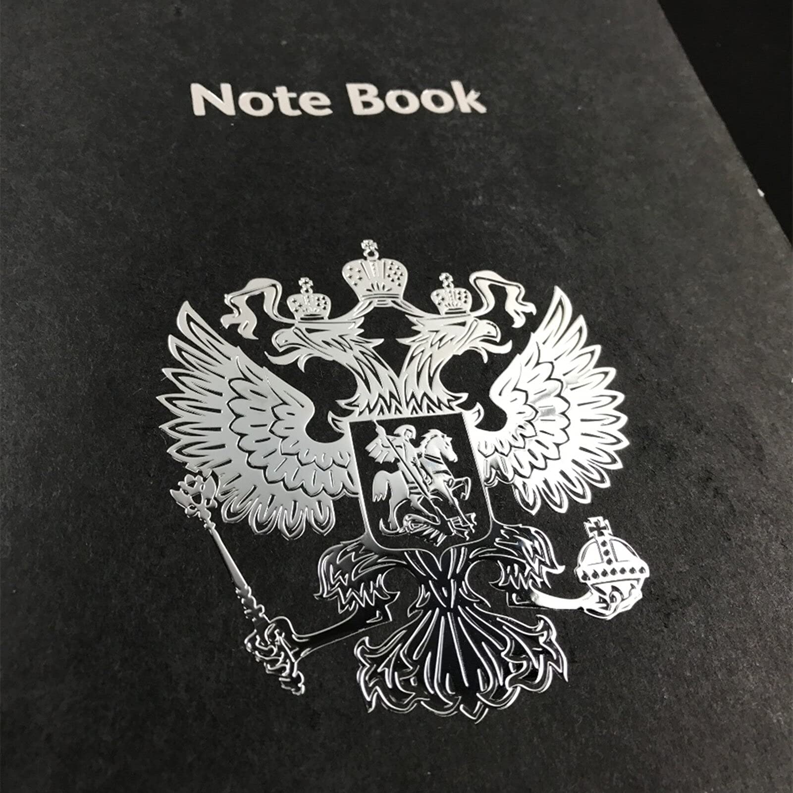 Russian Eagle Emblem Car Stickers - Nickel Metal Decals for Motorcycle & Auto Decoration (6.0x5.4cm Silver) - Patriotic Vehicle Styling