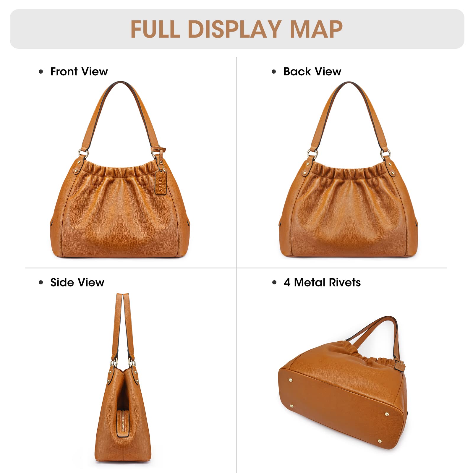 Genuine Leather Purses for Women - Soft Hobo Shoulder Bags & Totes - Stylish Handbags for Work, Travel & Everyday Use