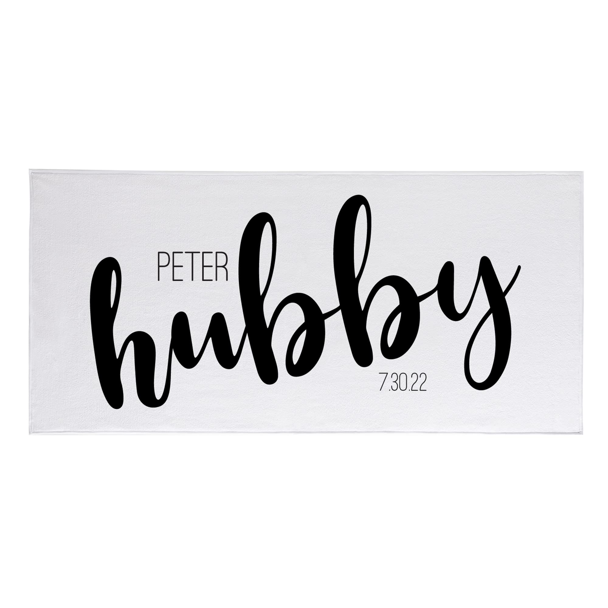 Personalized Hubby and Wifey Beach Towels - Custom Couples Towels with Names & Date - Perfect for Anniversary Gifts, Beach Vacations & Romantic Getaways