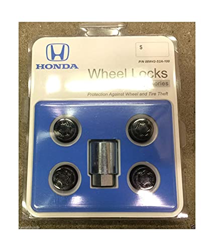 Genuine OEM Black Chrome Exposed Wheel Lock Set (08W42-S2A-100) - Anti-Theft Lug Nuts for Cars, Trucks & SUVs - Perfect for Parking Security & Vehicle Protection