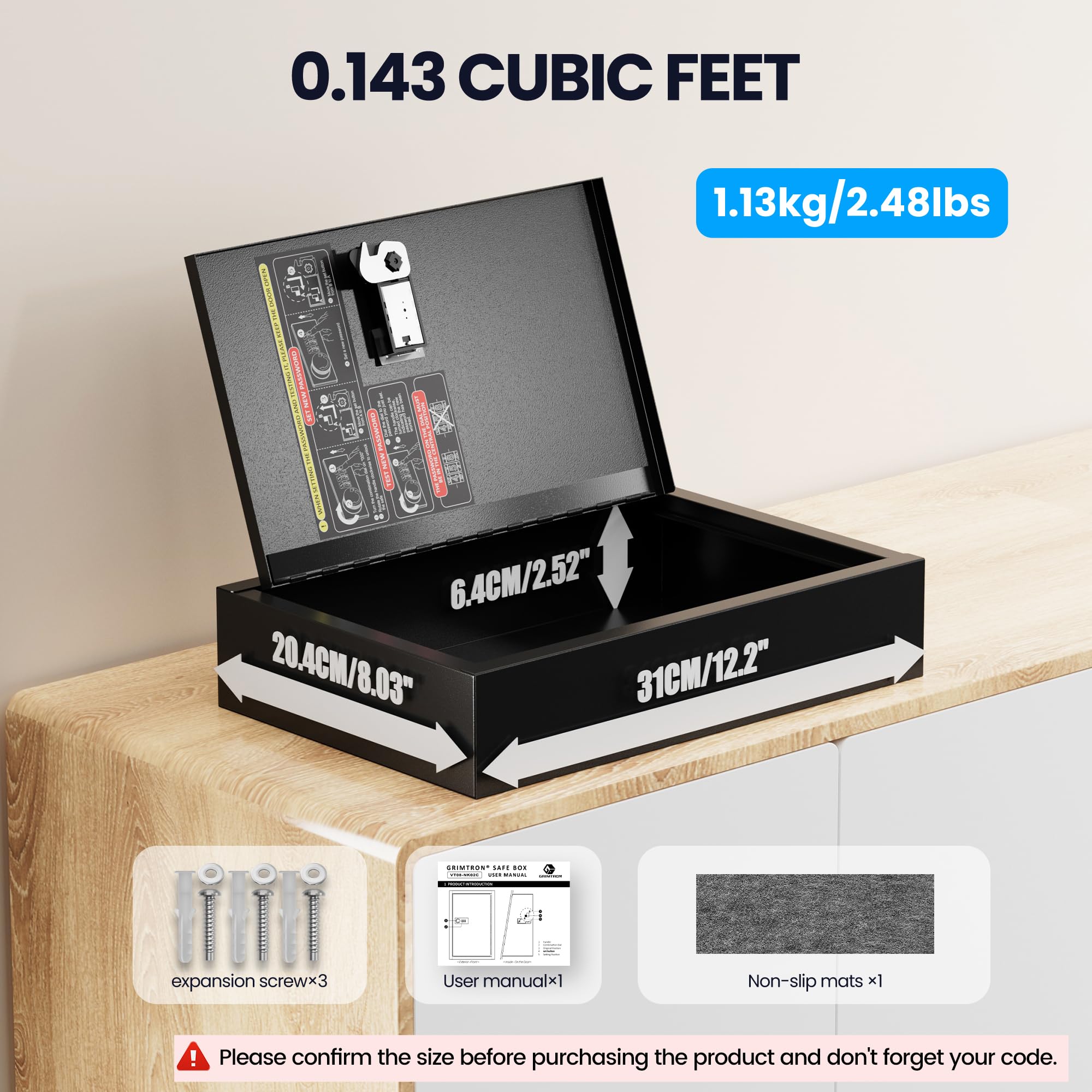Fireproof Lock Box for Personal Items - Combination Small Safe Box for Wallet, Valuables, Passport, Jewelry & Cash | Home, Office & Travel Security Solution | Protect Important Documents & Belongings