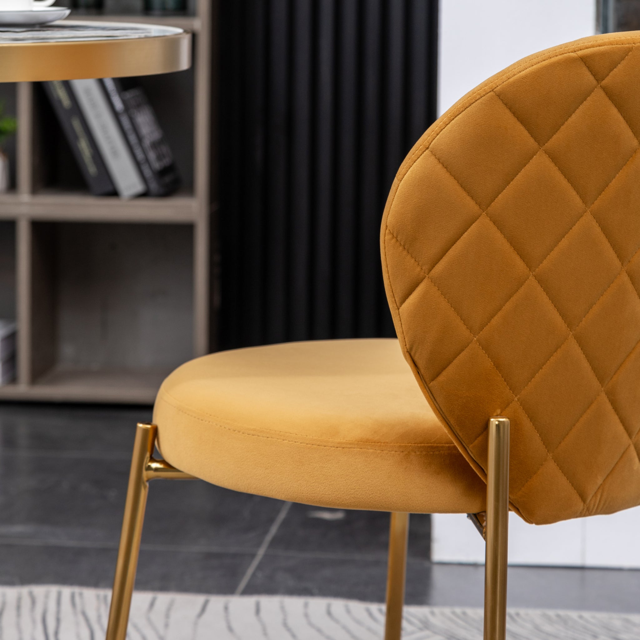 Roundhill Furniture Amoa Contemporary Velvet Upholstered Dining Chairs Set of 2 - Modern Kitchen & Dining Room Seating for Home & Restaurant