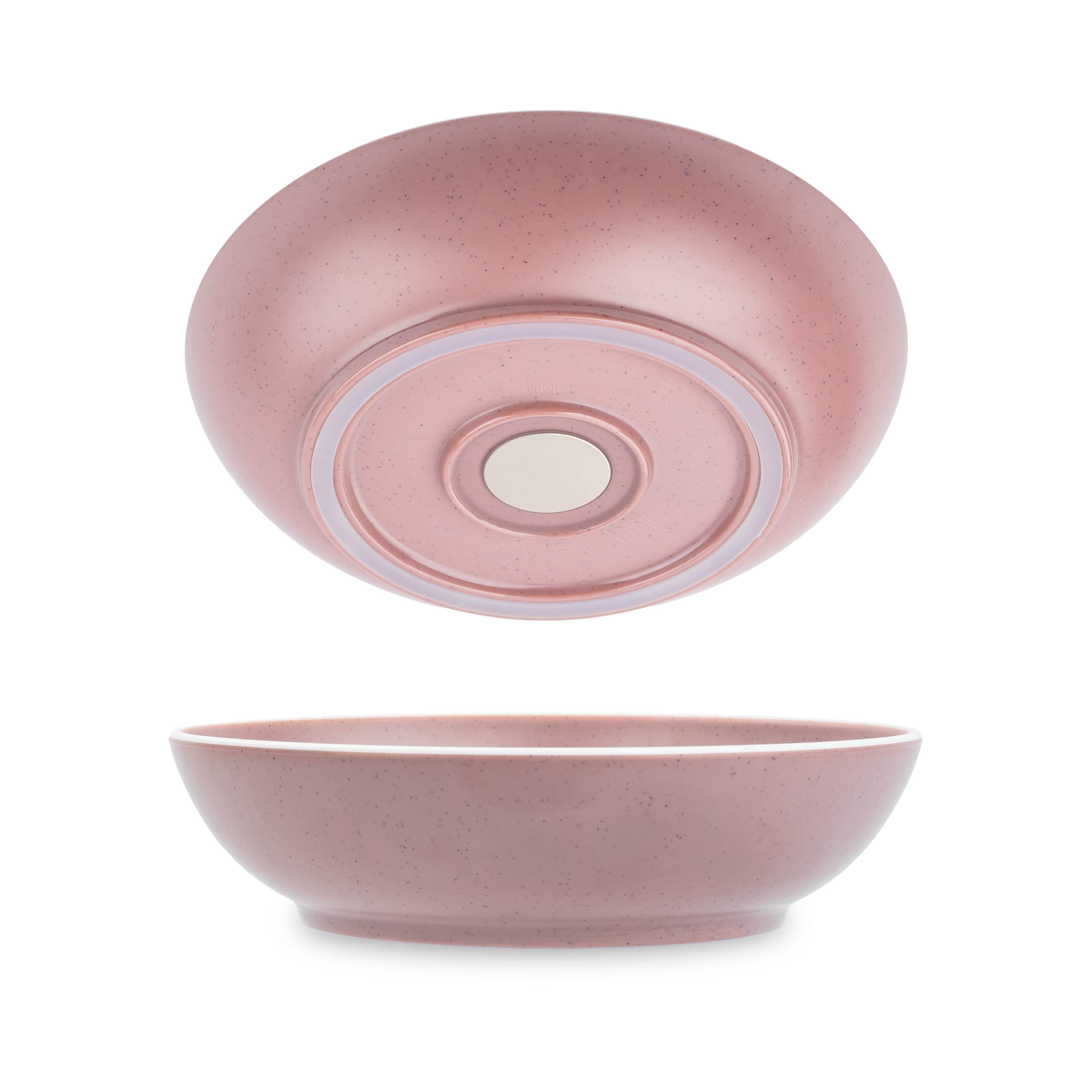 Premium Plastic Food Bowls with Magnet Base - DOLOMIT ROSE 20cm for Refrigerator Storage & Kitchen Organization