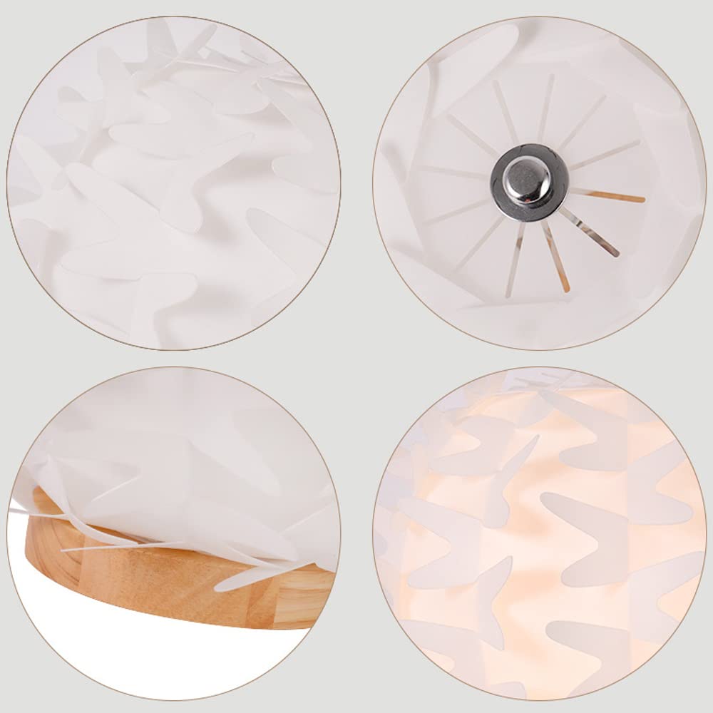 Modern Light Wood Coffee Table Lamp - 5.9ft Corded E26 Base with White PVC Globe Shade, Contemporary Lighting for Living Room, Dining Area, Fireplace Accent & Bookcase Decor | Perfect for Reading Nook, Bedside Nightstand & Home Office Desk