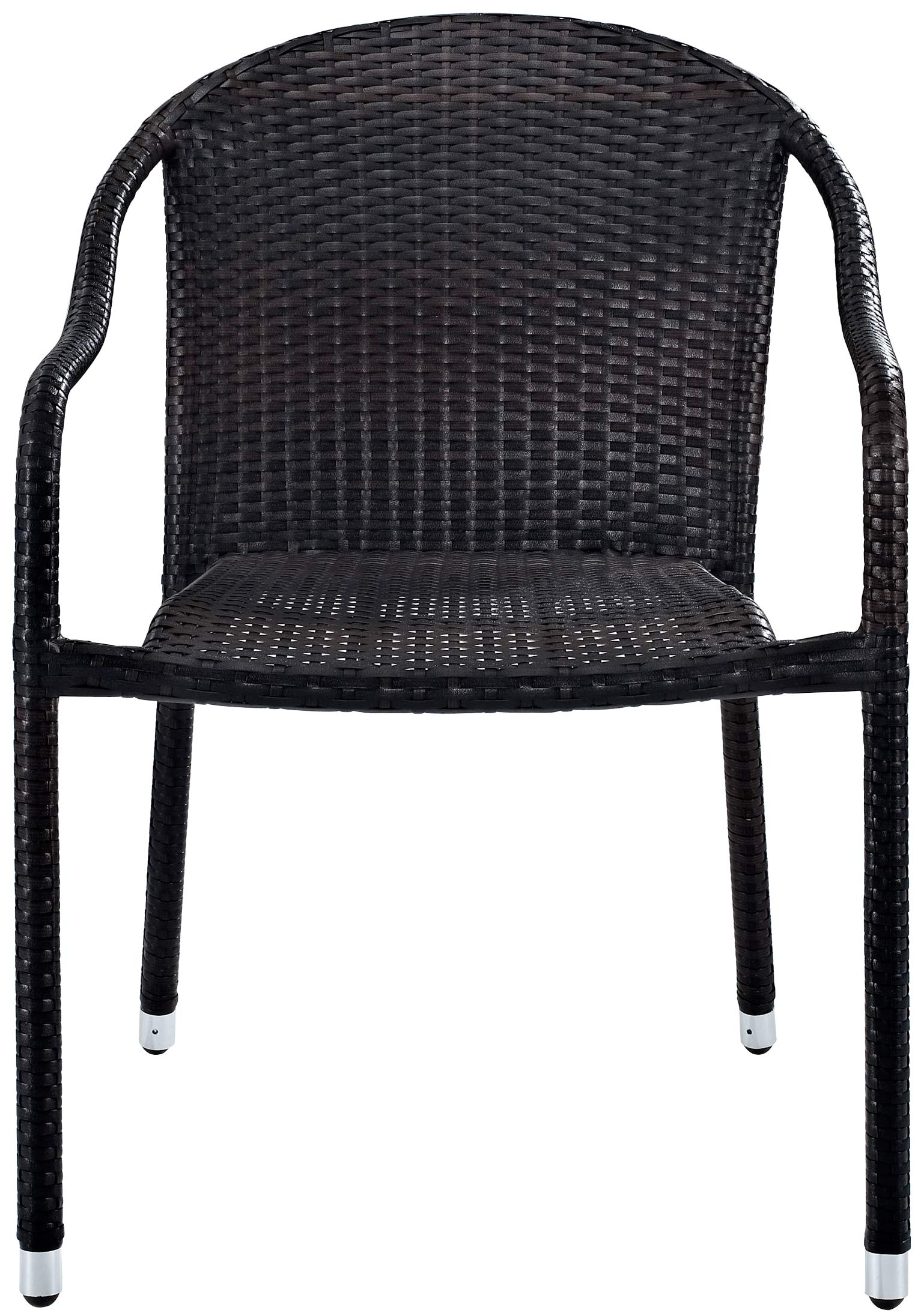 Crosley Palm Harbor 2-Piece Stackable Wicker Patio Chair Set - Brown Outdoor Dining Chairs for Porch, Garden, Poolside & Backyard Relaxation