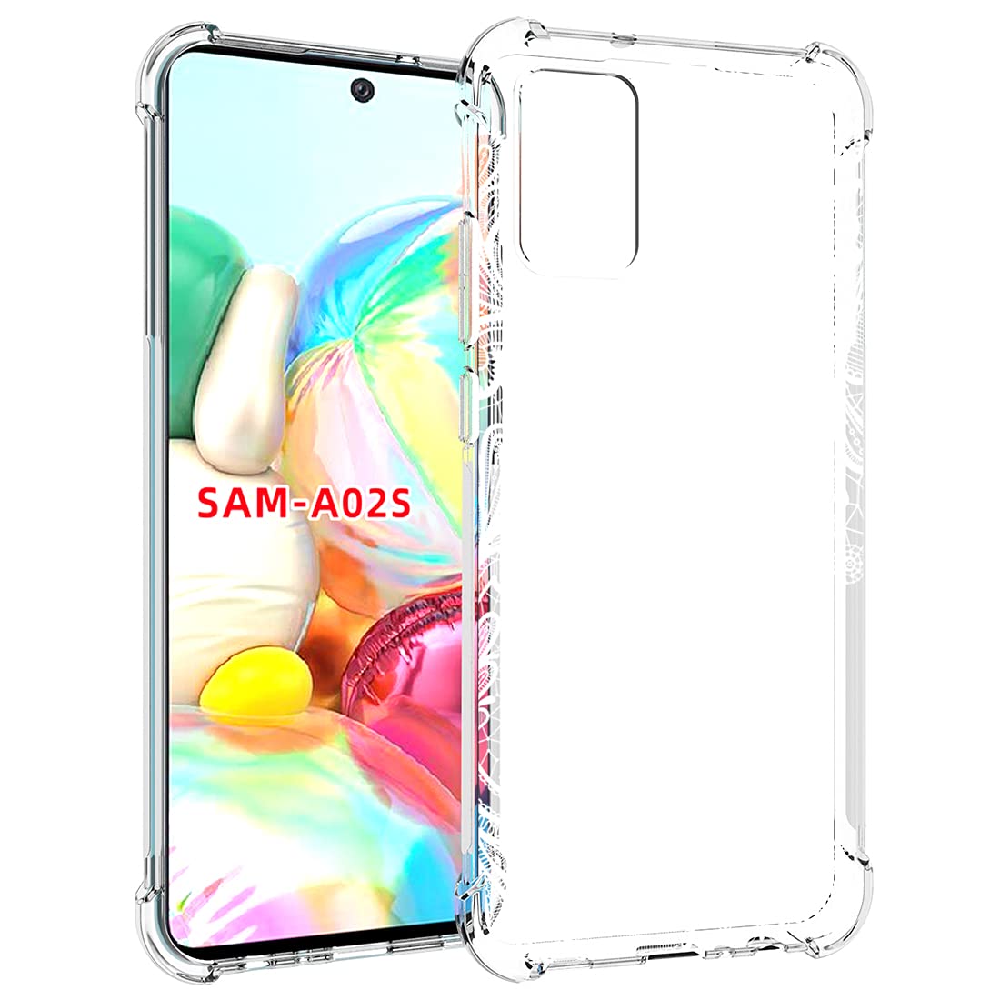 Samsung Galaxy A02S Phone Case - Slim Shockproof Clear Floral TPU Protective Cover for Women & Girls | Soft Flexible Mandala Design | Perfect for Everyday Use, Work & Travel