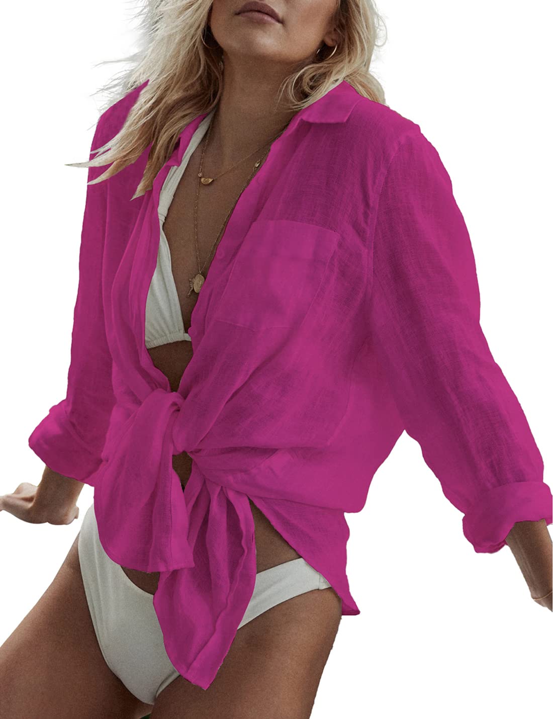 AILUNSNIKA Women's Long Sleeve Swim Cover Up - Lightweight Beach Dress for Pool, Vacation & Summer Outfits | Sun Protection & Stylish Resort Wear