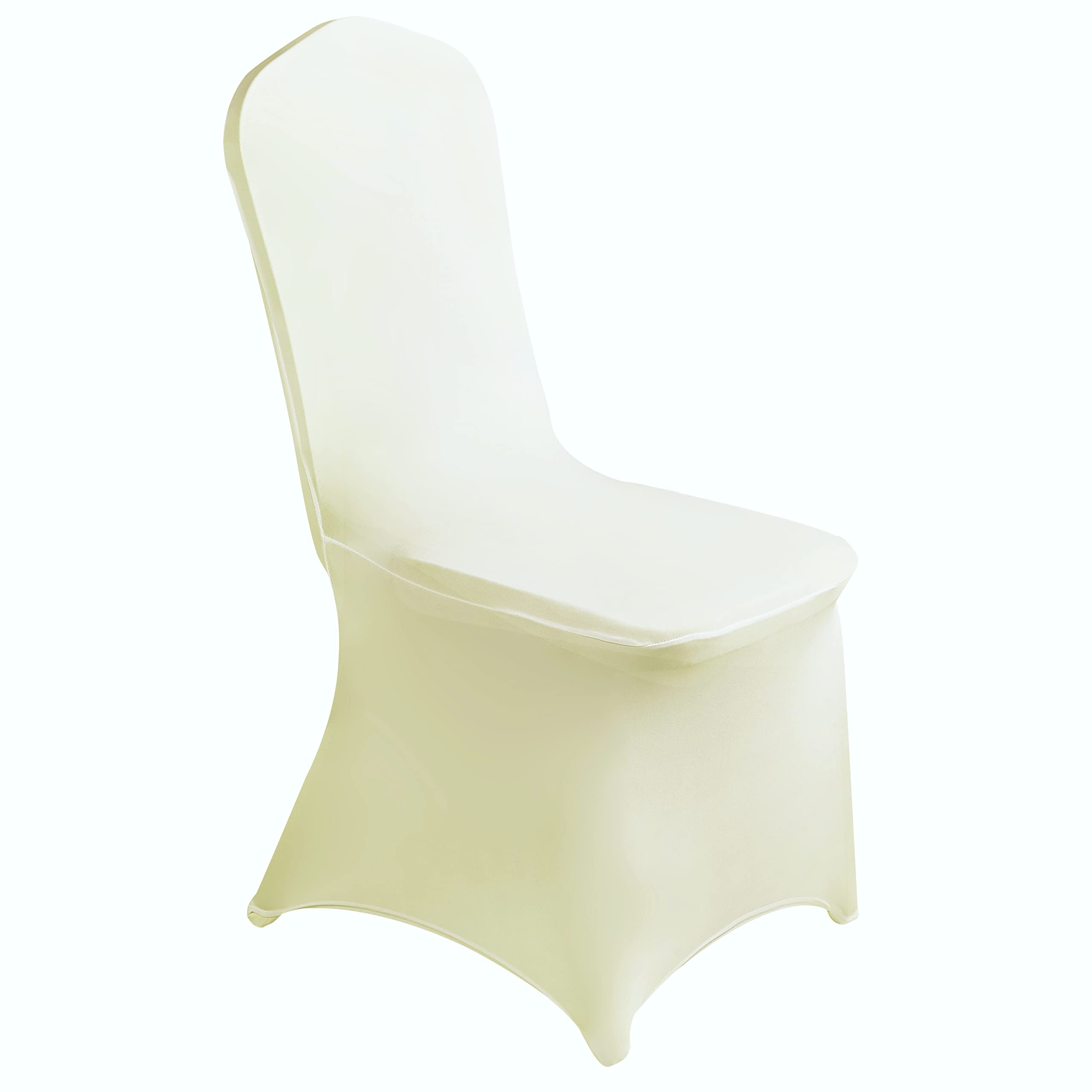 Stretchy Spandex Chair Covers for Wedding - 12pcs Universal Banquet Chair Slipcovers for Party, Conference & Events - Elastic Fitted Covers (Ivory) - Perfect for Weddings, Banquets & Home Decor