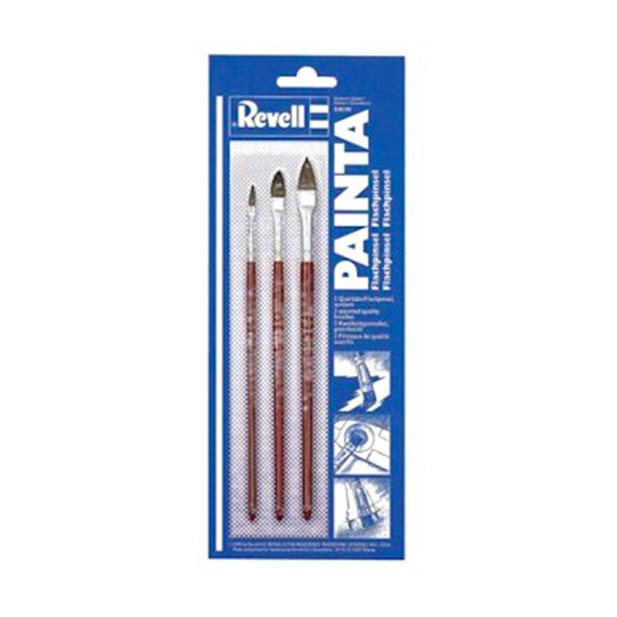 3 Piece Flat Paintbrush Set for Acrylic, Oil & Watercolor - Professional Artist & DIY Home Painting Supplies - Perfect for Canvas, Wood & Wall Art Projects