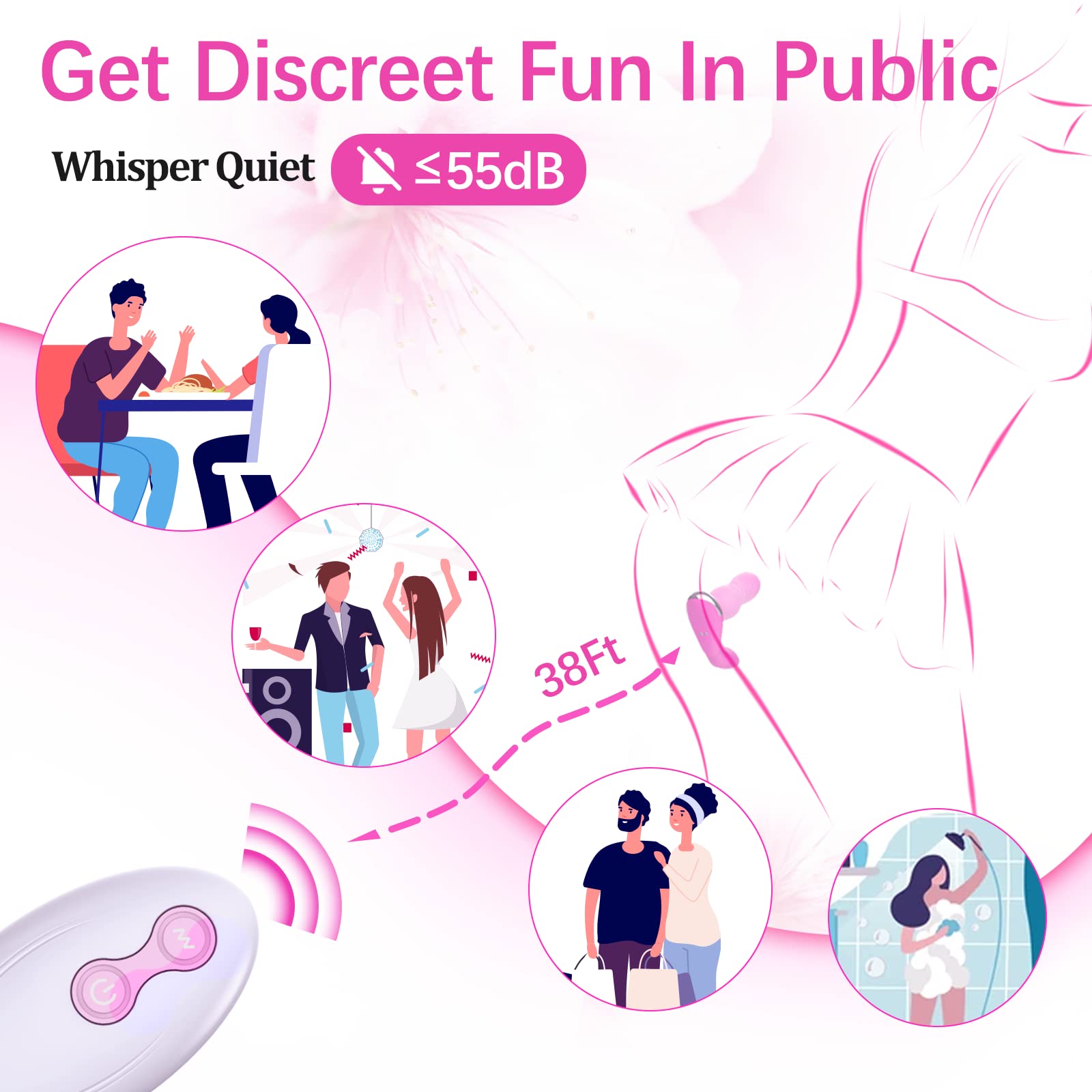 Premium Wearable Thrusting Dildo for Women - App & Remote Controlled Vibrator with 9 Powerful Modes, Dual Stimulation & Clitoral Vibrations - Best Adult Sex Toy for Couples Play, Public Adventure & Solo Pleasure