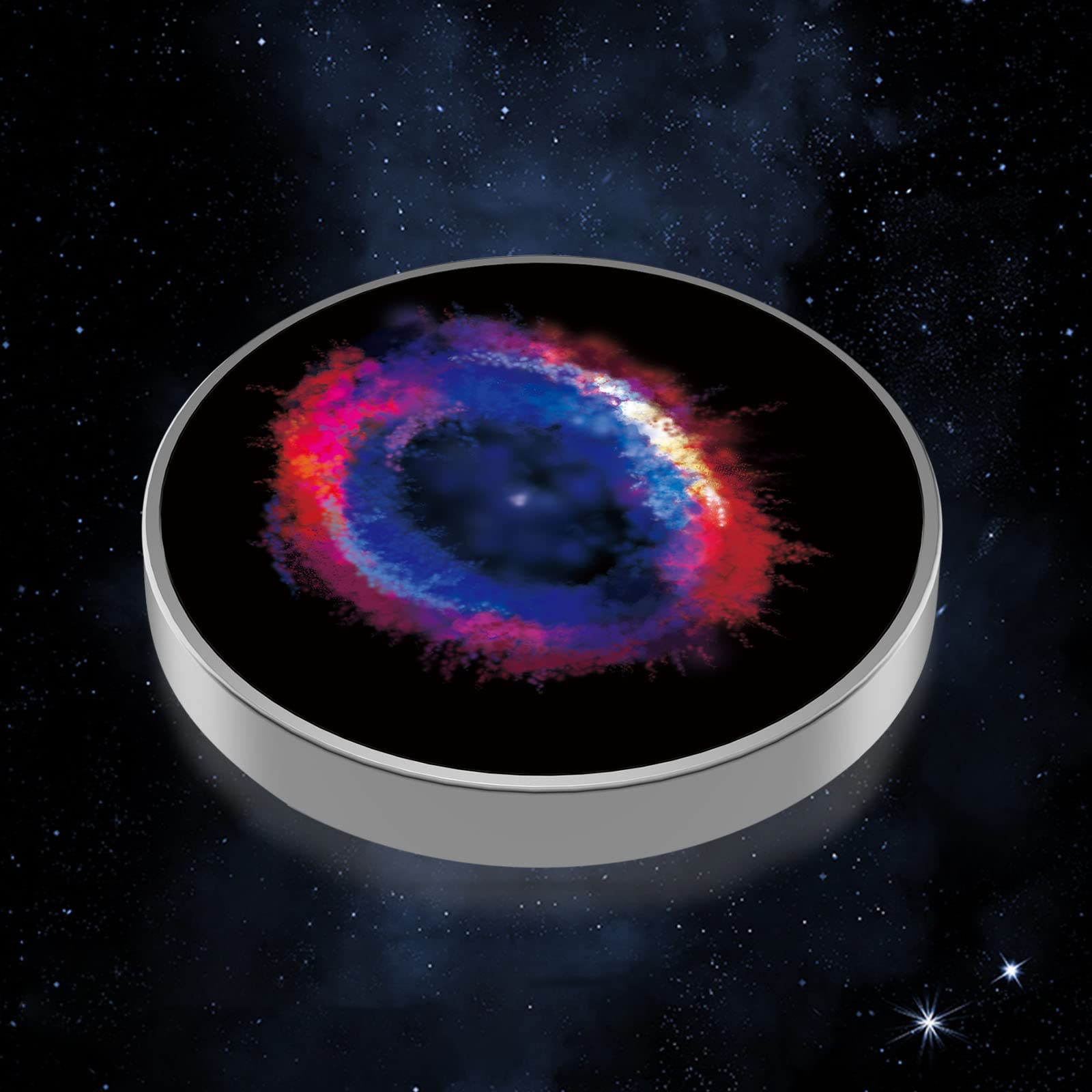 Glowing Galaxy Star Stress Relief Toy - Colorful Luminous Stainless Steel Cosmic Spinner Desk Toy for Adults & Kids | Perfect for Office, Home Decor, Anxiety Relief and Fun Fidget Gift (B)
