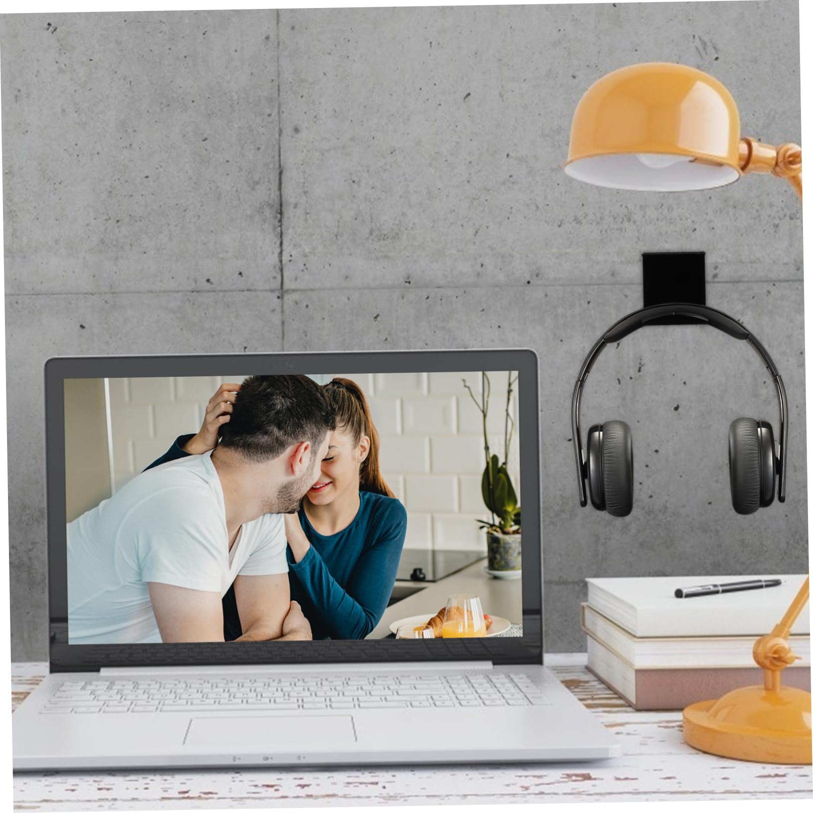 Angoily 2-Pack Clear Acrylic Headphone Hanger Wall Mount - Space-Saving Headset Stand Holder for Gaming, Office & Home Organization