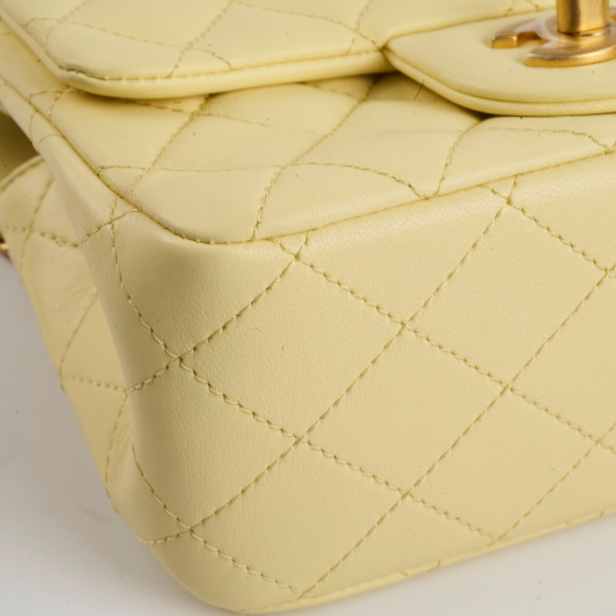 Chanel Mini Square Lambskin Camellia Crush Light Yellow Microchip Bag - Luxury Crossbody Purse for Women, Perfect for Date Night & Special Occasions