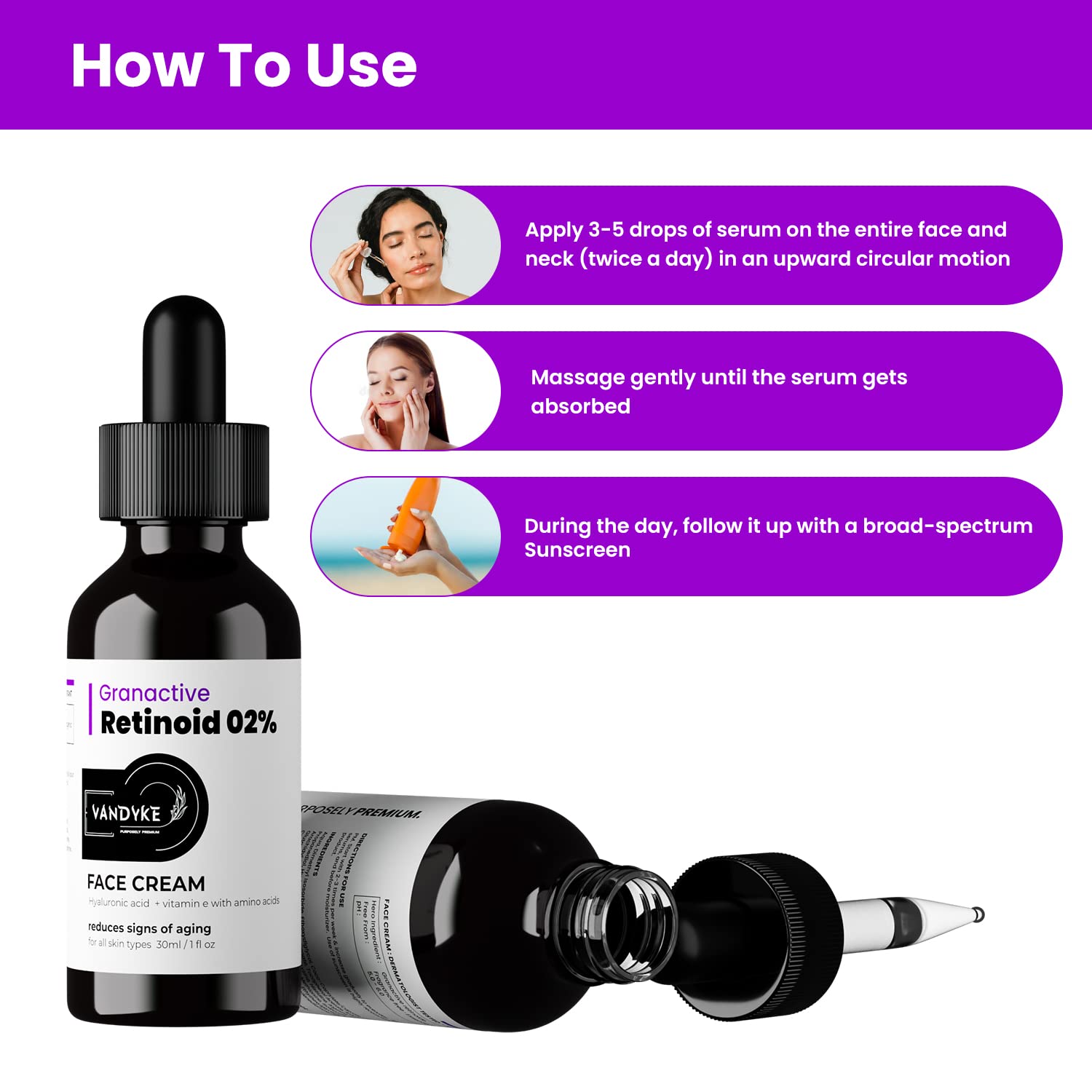 Vandyke 2% Granactive Retinoid Anti-Aging Face Serum for Fine Lines & Wrinkles - 30ml - Brightening & Hydrating Facial Treatment for Daily Skincare Routine