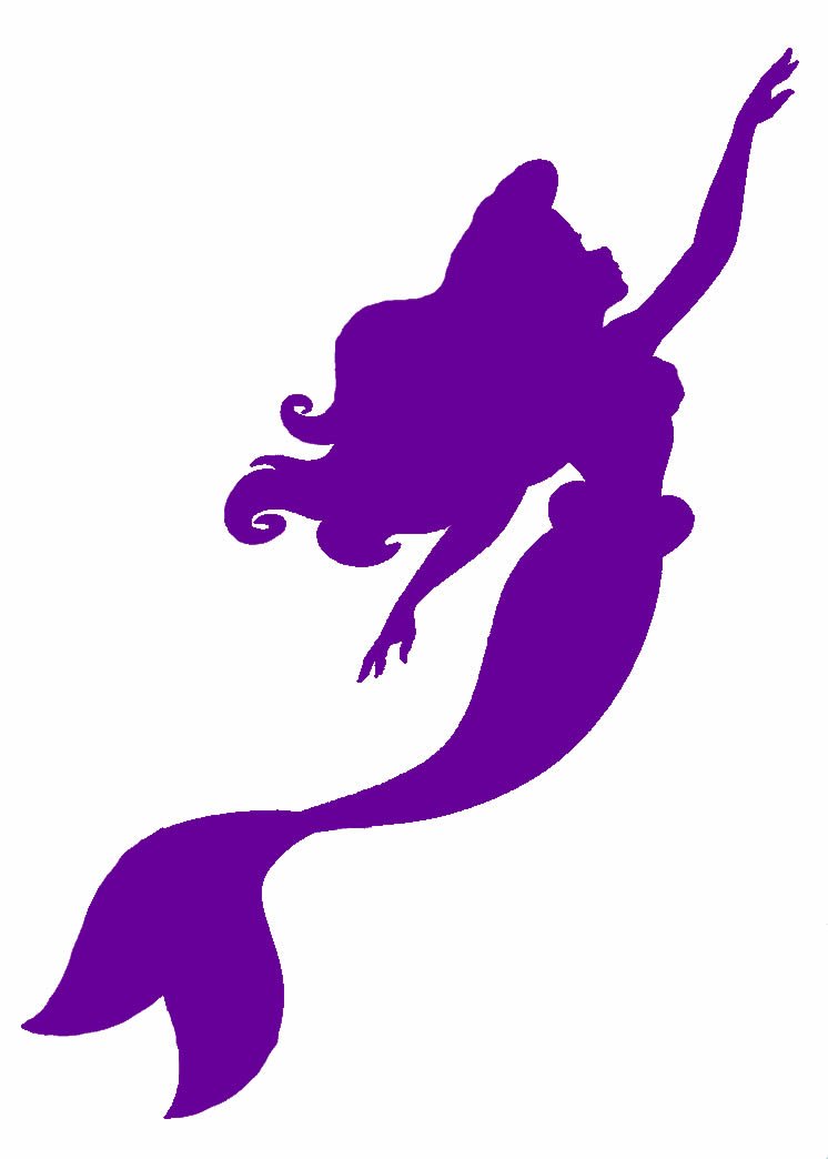 Ariel The Little Mermaid Swimming Die-Cut Vinyl Decal Sticker - Waterproof Car, Truck, Laptop, Helmet, Bumper, Vase, Tumbler Decoration (6 Inch, Purple) - Perfect for Disney Fans, Kids Rooms & Beach-Themed Parties