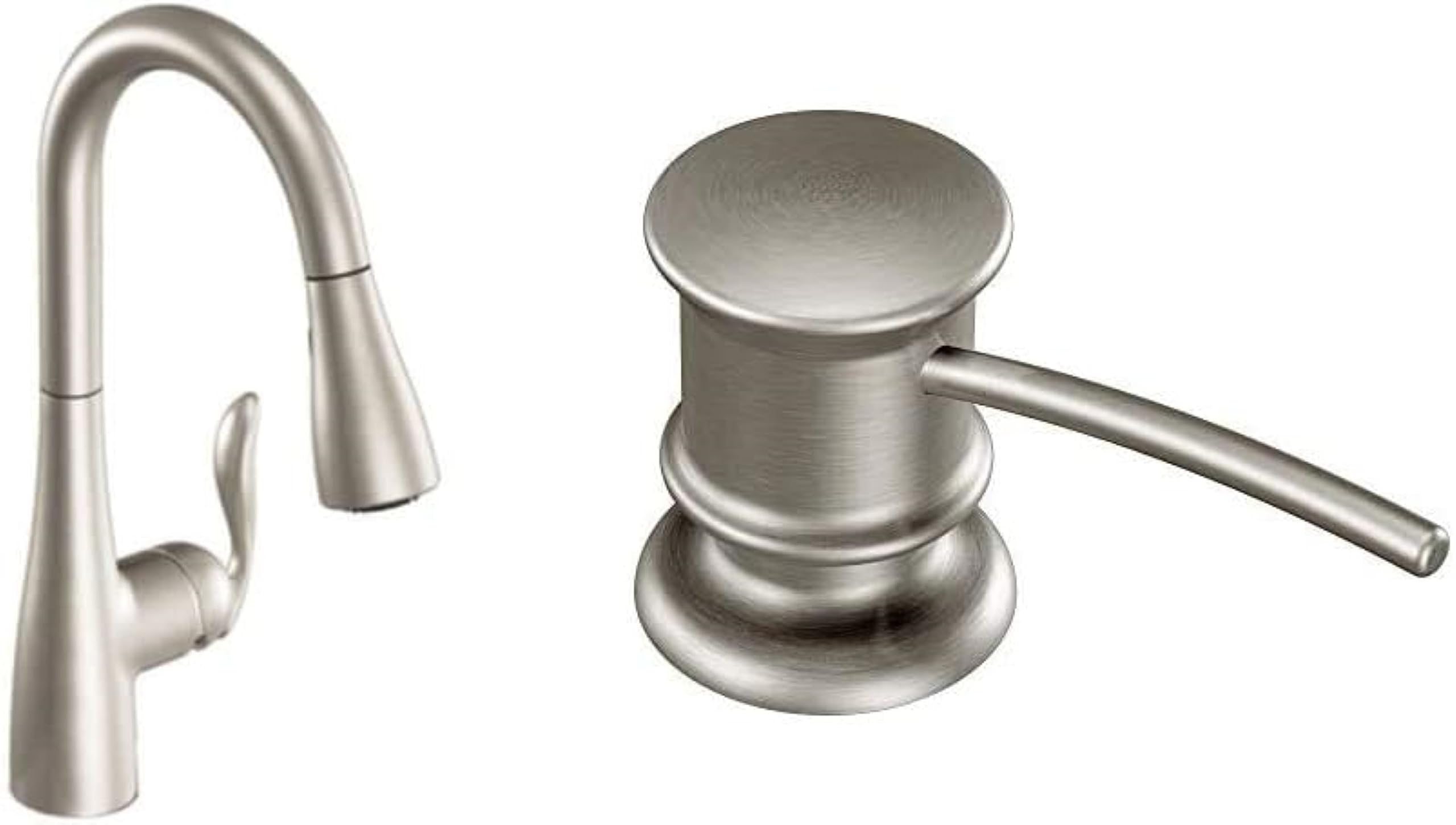 **Moen Arbor One-Handle Pull-Down Kitchen Faucet with Power Boost & Reflex Technology | Spot Resist Stainless Steel | Deck-Mounted Soap Dispenser with Refillable Bottle | Ideal for Modern Kitchens & High-Traffic Homes**