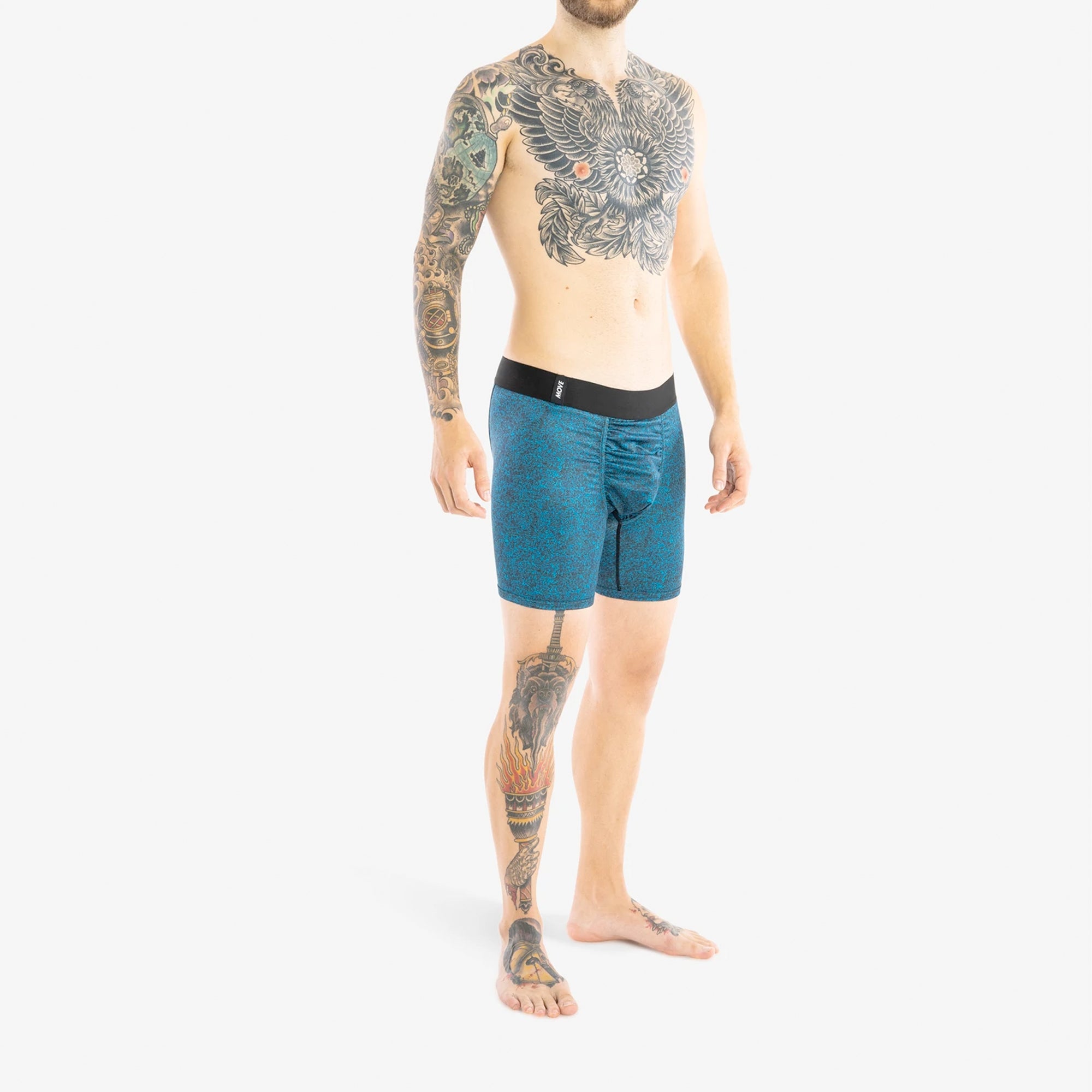 BN3TH Entourage Men's Boxer Briefs - Soft Breathable Underwear for All-Day Comfort | Heather Deep Water Color | Perfect for Workout, Travel & Daily Wear