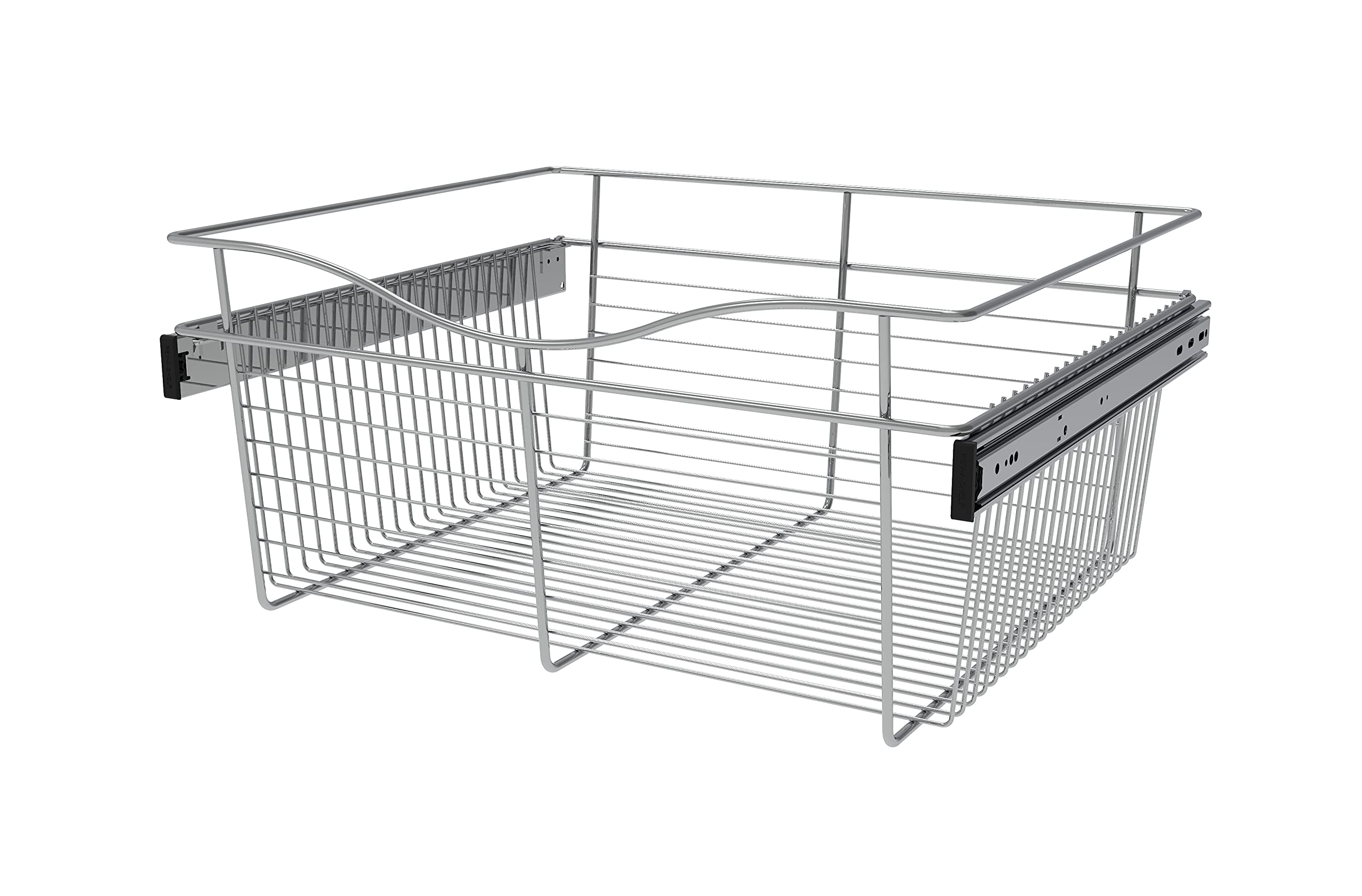 Rev-A-Shelf CB-242011CR-1 Chrome Closet Pull-Out Basket - Space Saving Organizer for Bedroom, Bathroom & Closet Storage