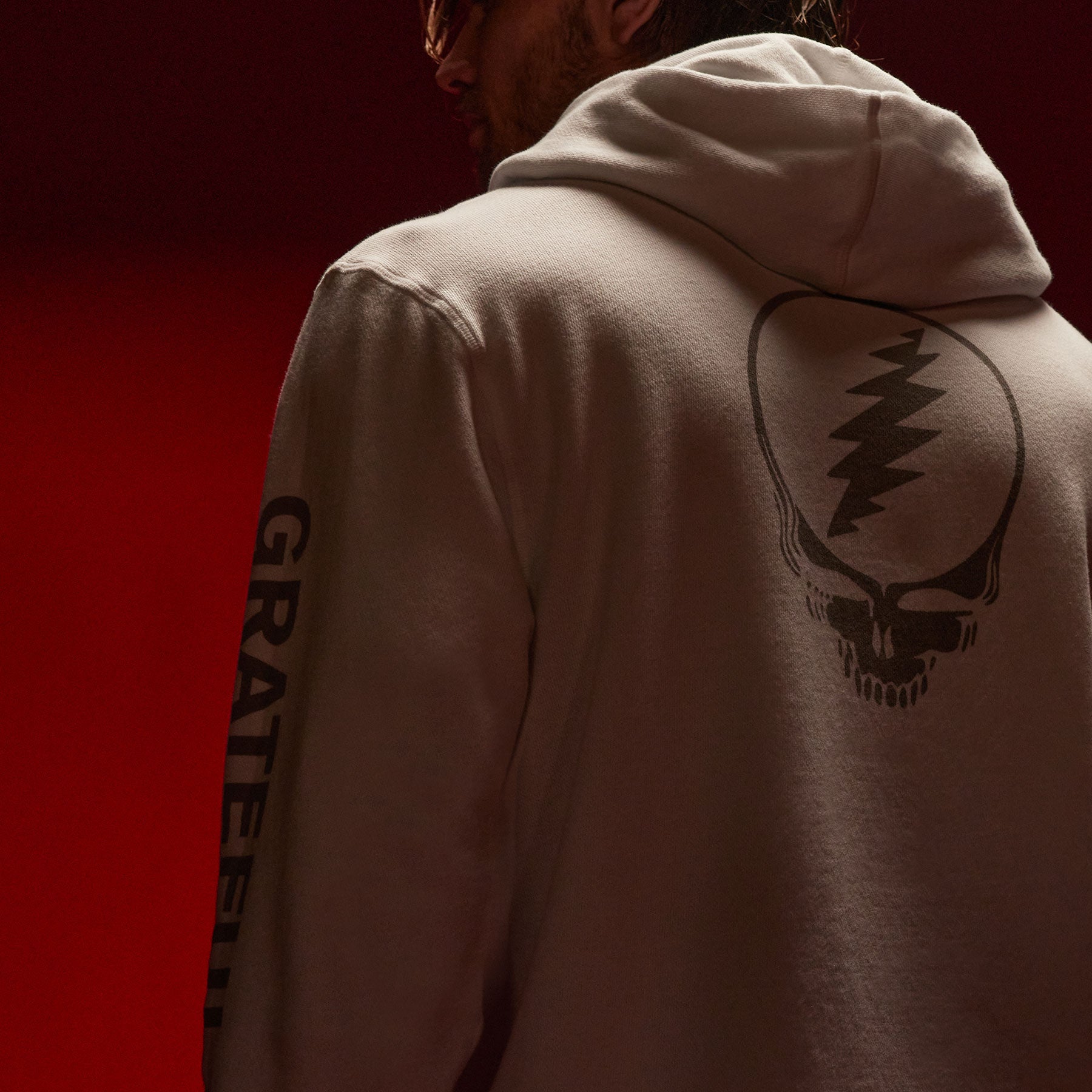 Grateful Dead Hoodie for Men & Women | White & Grey Pullover Sweatshirt | Casual Wear, Street Style, Music Festival Outfit