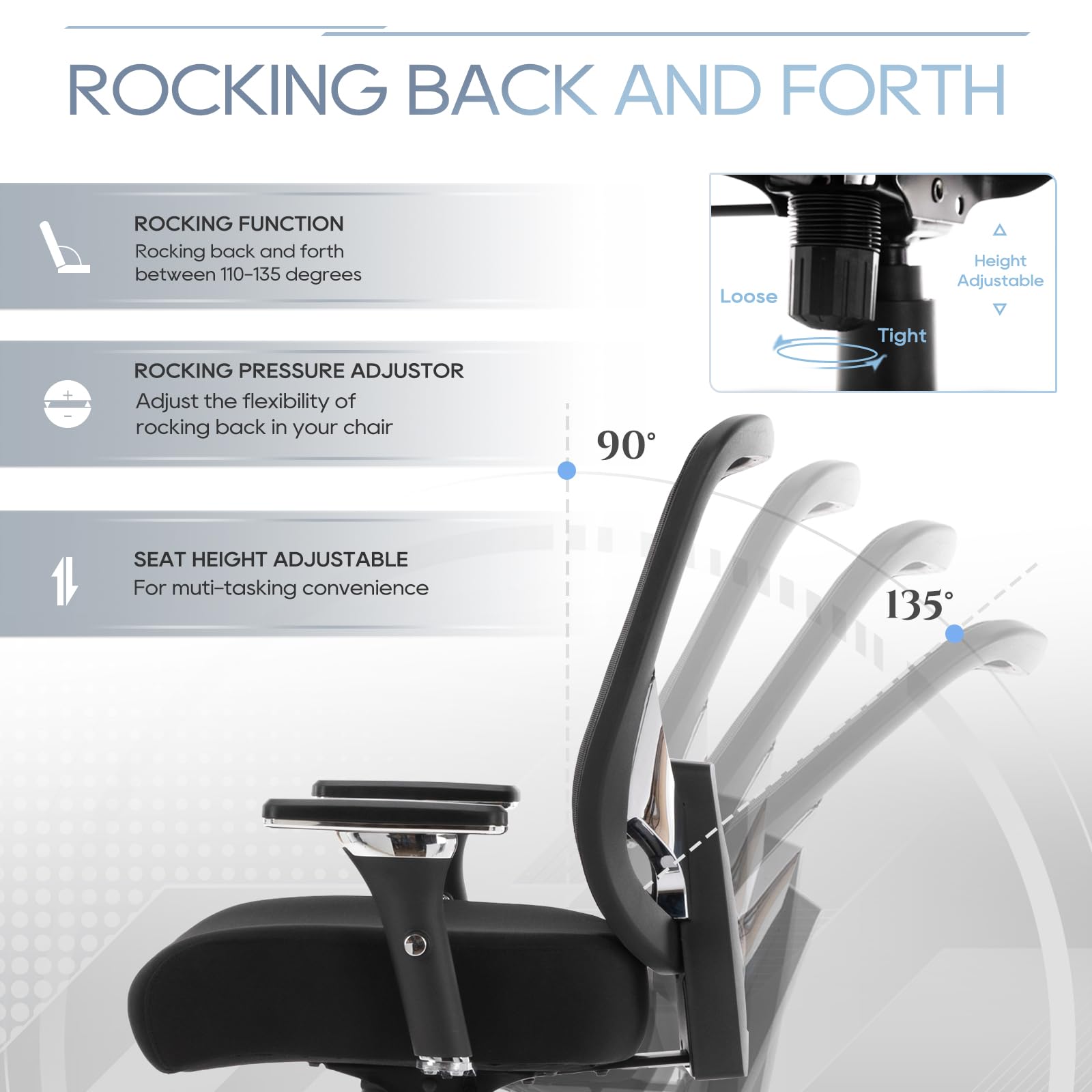 Heavy Duty Big and Tall Office Chair 500lbs - Ergonomic Executive Chair for Large People, Wide Seat Computer Desk Chair with Adjustable Armrest & Thick Cushion - Black - Perfect for Home Office, Gaming and Long Work Sessions