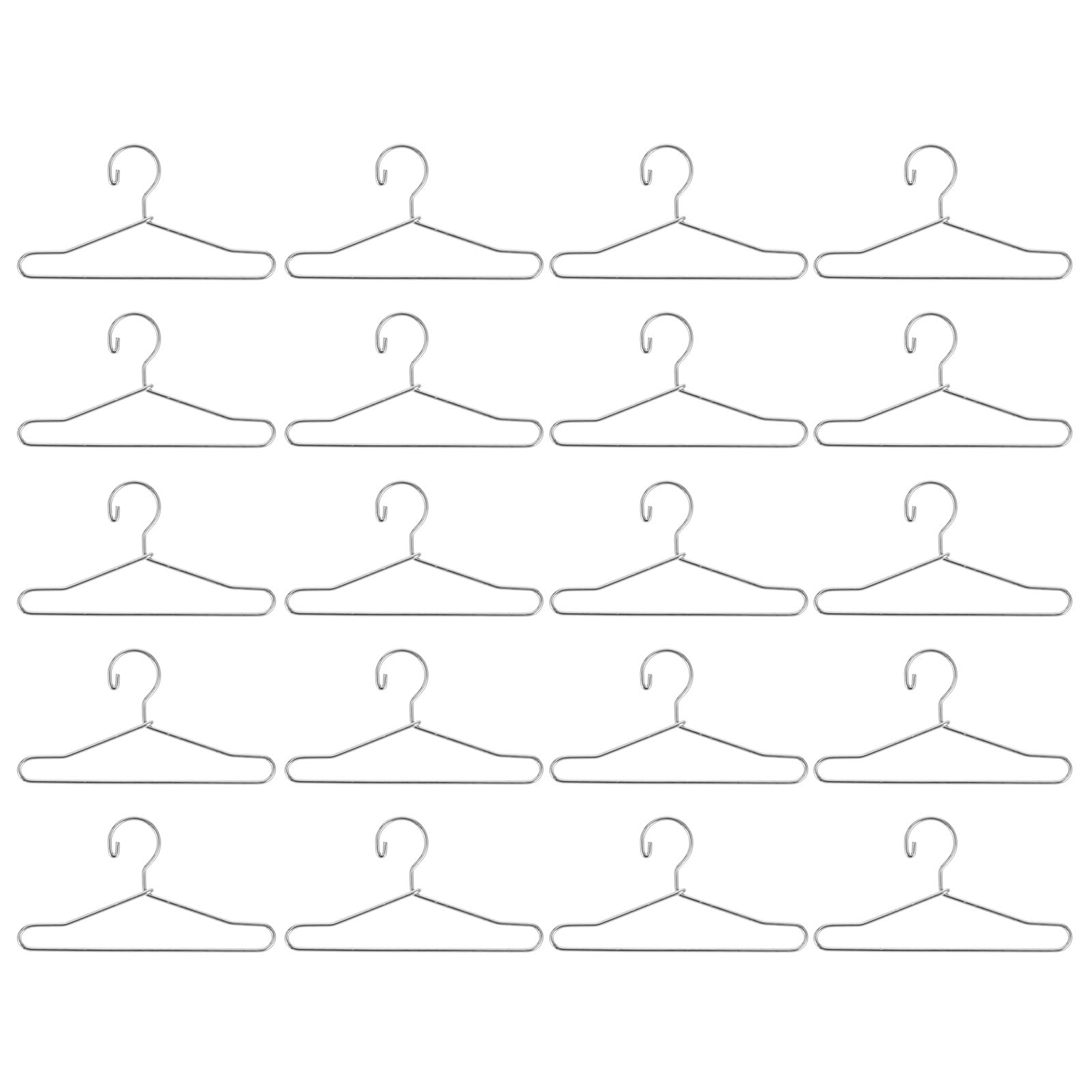 20 Pcs Metal Doll Clothes Hangers - 65mm Silver Mini Hangers for Doll Wardrobe, Dresses & Outfits | Perfect for Barbie, American Girl & 18