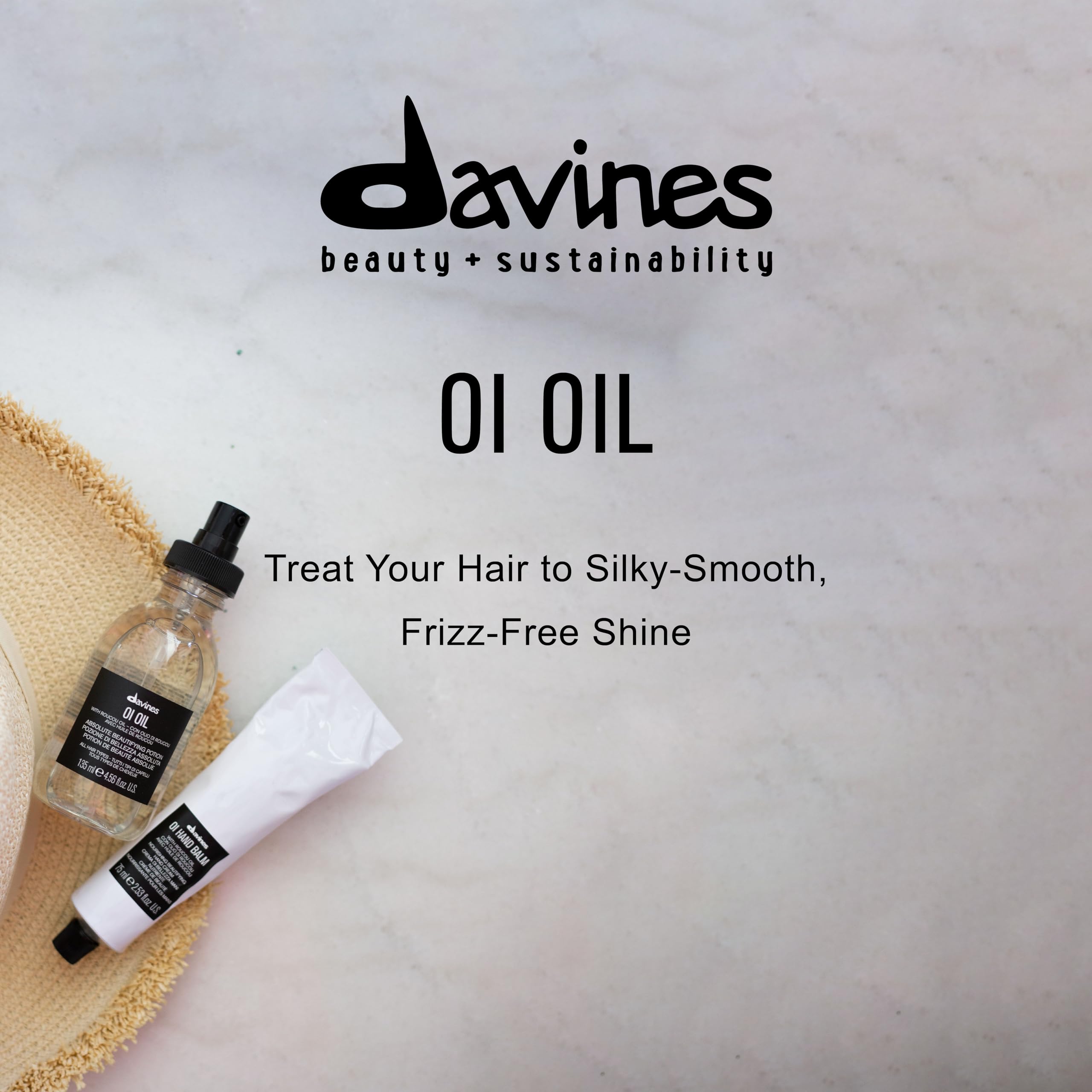 Davines OI Oil - Weightless Hair Oil for Dry, Coarse & Curly Hair | Frizz Control Treatment | Soft, Shiny Hair | Perfect for Daily Styling & Hydration