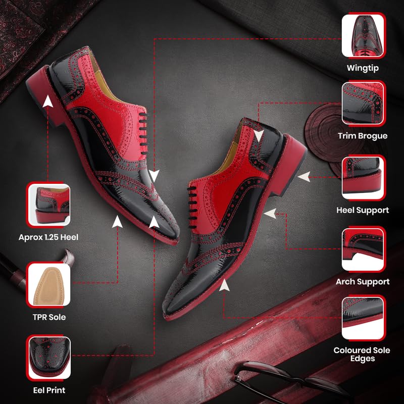 LIBERTYZENO Boys Genuine Leather Oxford Dress Shoes with EEL Print - Lace Up Formal Shoes for Kids - Perfect for Easter Gifts, School Events & Special Occasions