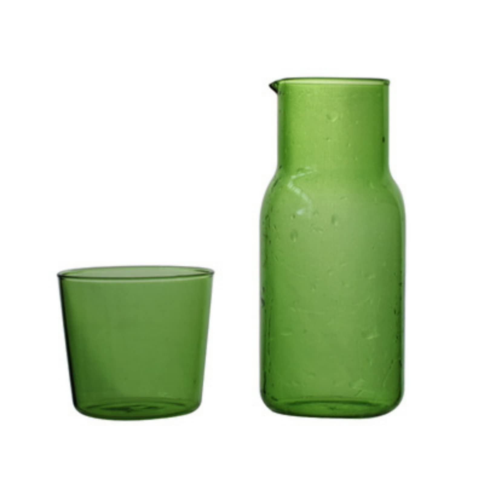Glass Water Carafe Set with Tumbler - Clear Pitcher for Juice, Tea & Water - Nightstand Bedside & Bathroom Essentials - Perfect for Bedroom, Kitchen & Home Decor