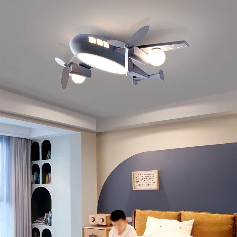 Kids Airplane Ceiling Light - LED Aircraft-Themed Room Decor for Boys & Girls - Perfect for Bedroom, Nursery, and Playroom