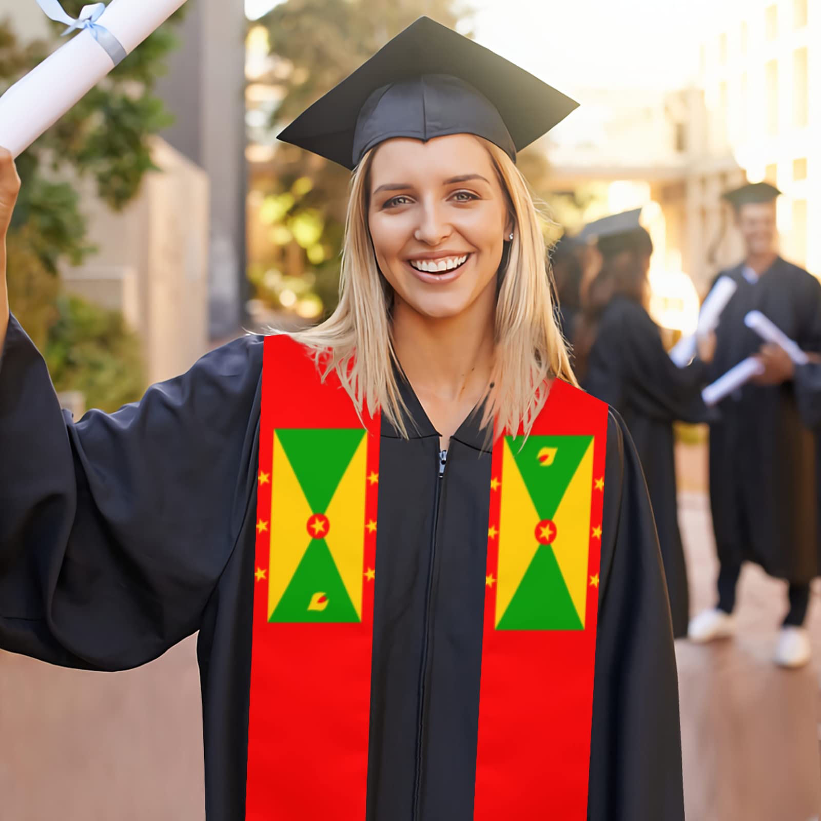 Graduation Stoles & Sashes for Study Abroad International Students - 72 Inch Length - Elegant Graduation Shawl for Commencement Ceremonies, Graduation Photos & Academic Celebrations