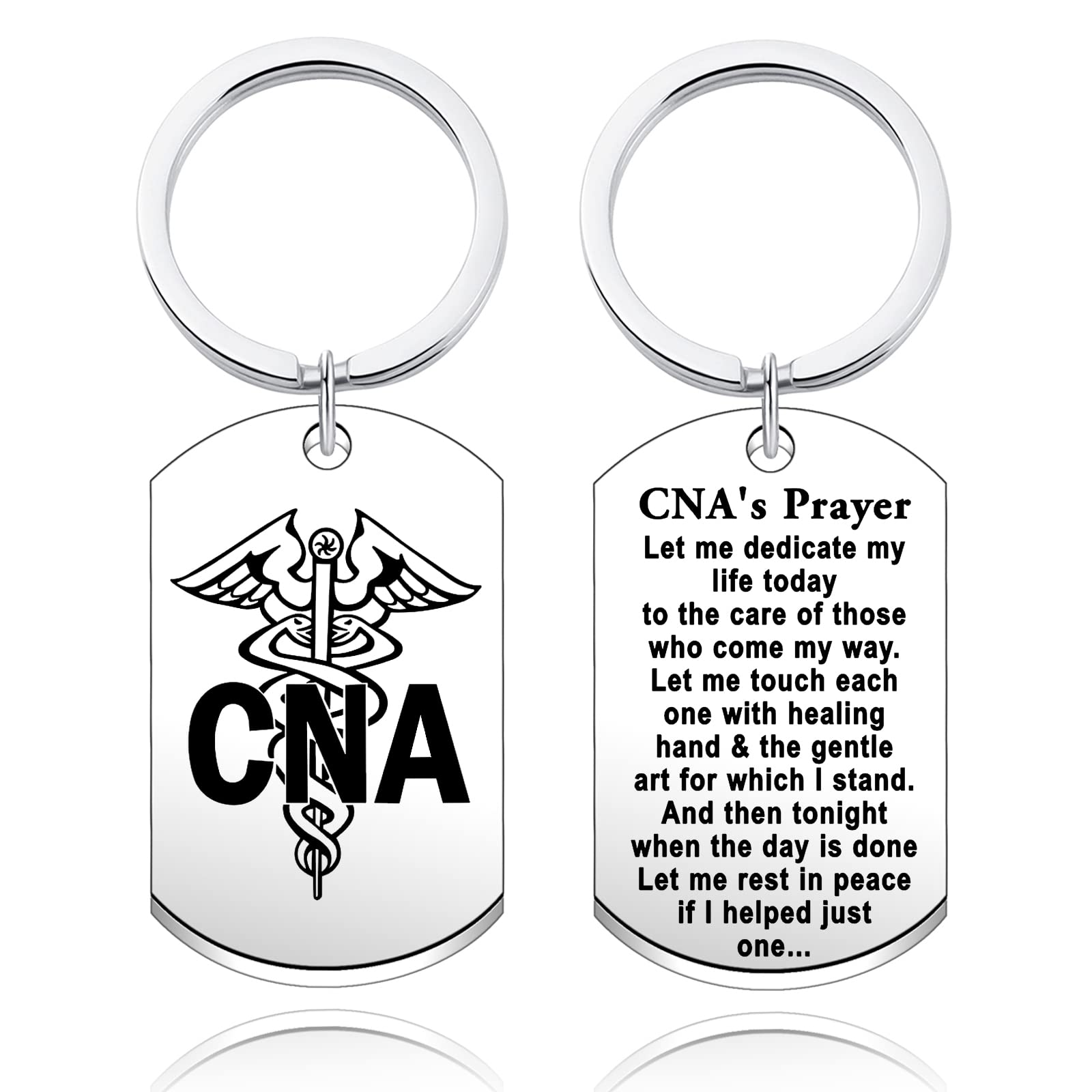 CNA Certified Nursing Assistant Keychain - Caduceus Medical Symbol Gift for Nursing School & Medical Students - Perfect for Graduation, Appreciation & Daily Use