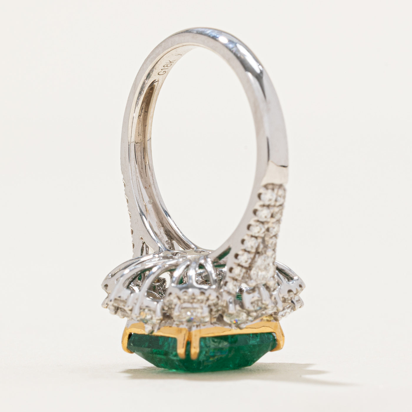 Exquisite Zambian Emerald & Diamond Halo Ring - 4.73ct Natural Emerald & 1.06ctw Diamonds - Size 6.25 - Elegant Engagement, Wedding, Anniversary Gift for Her - Perfect for Special Occasions & Romantic Moments