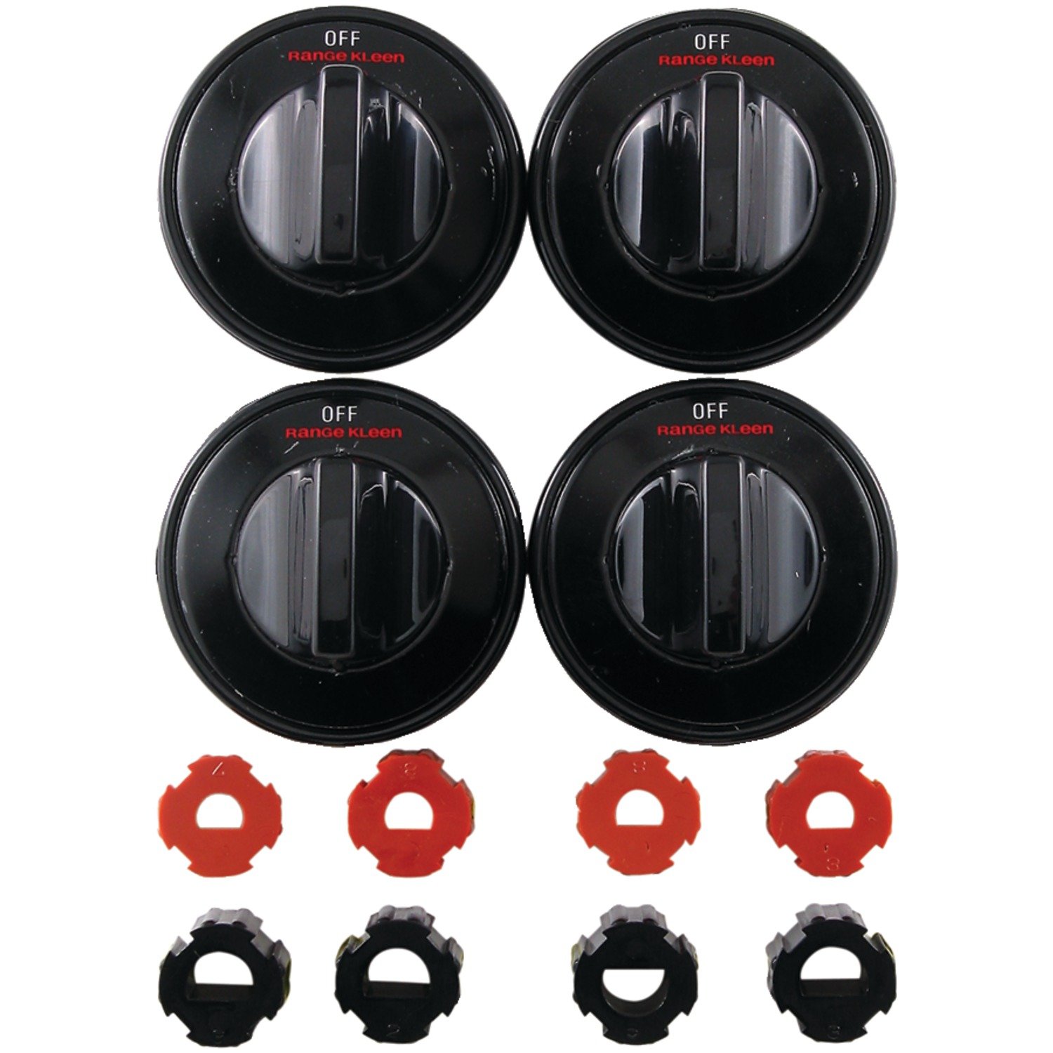 Range Kleen 8214 Black Gas Stove Knobs - Replacement Burner Control Knobs for Kitchen Ranges, Perfect for Upgrading and Repairing Gas Stoves & Ovens