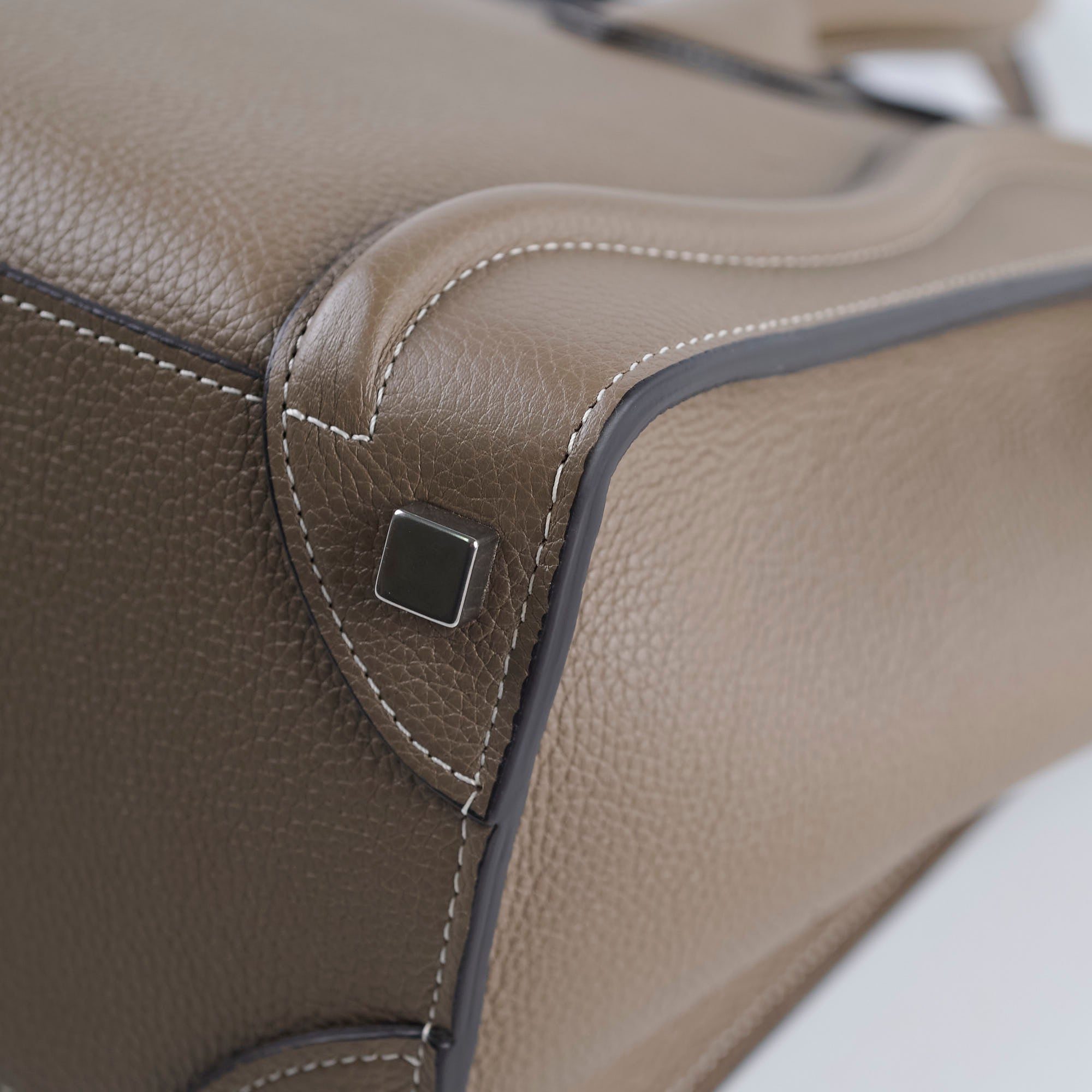 Celine Micro Luggage Bag in Taupe - Premium Grained Leather Handbag for Women | Perfect for Work, Travel & Everyday Use