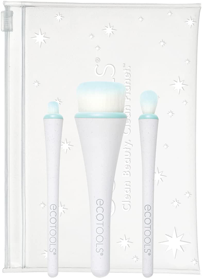 EcoTools Limited Edition All Eyes on Me 5-Piece Makeup Brush Set - Premium Travel-Sized Mini Brushes for Holiday Gifts & Stocking Stuffers | Perfect for On-the-Go Makeup & Professional Beauty Looks